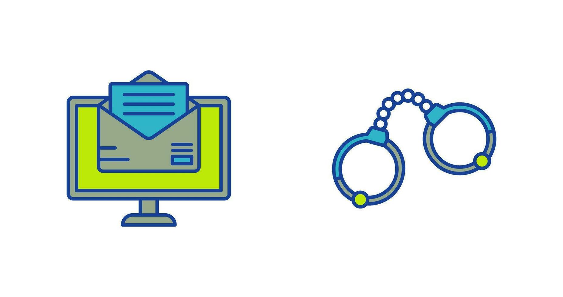 Mail and Handcuffs Icon vector