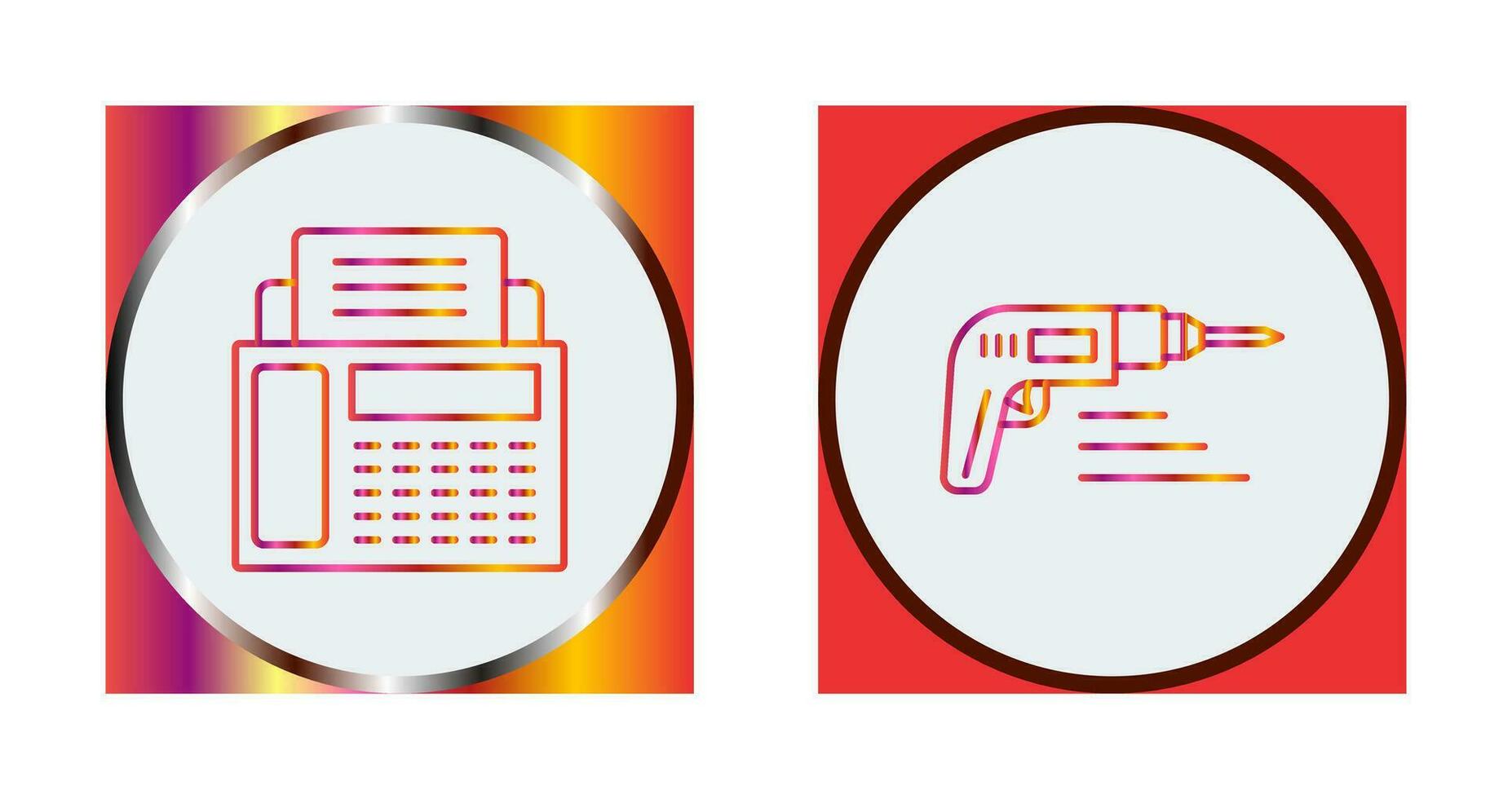 Fax Machine and Drill Icon vector