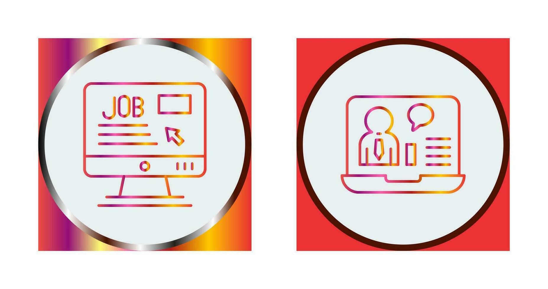 Online Job and Online Job Interview Icon vector