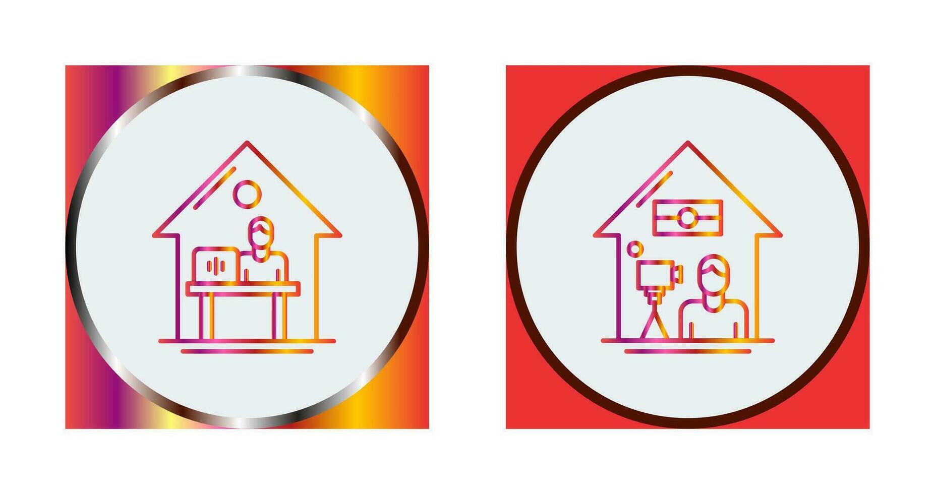 Work At Home and Lie Record Icon vector