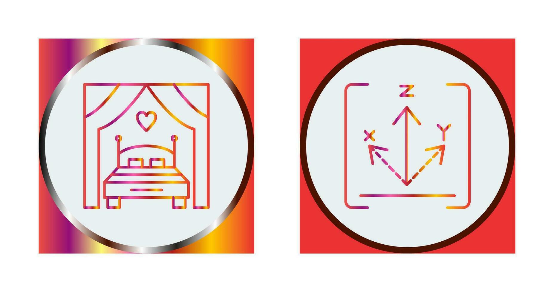 Bed and Axis Icon vector