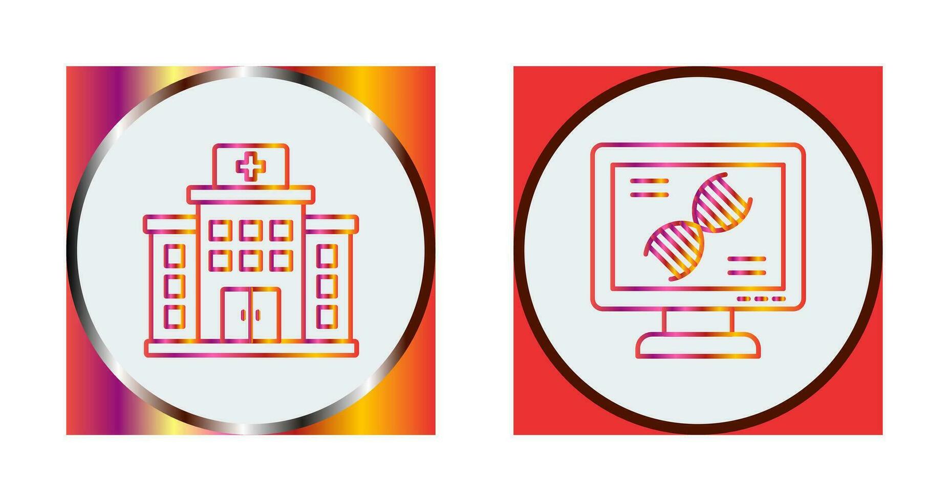 Dna and Hospital Icon vector