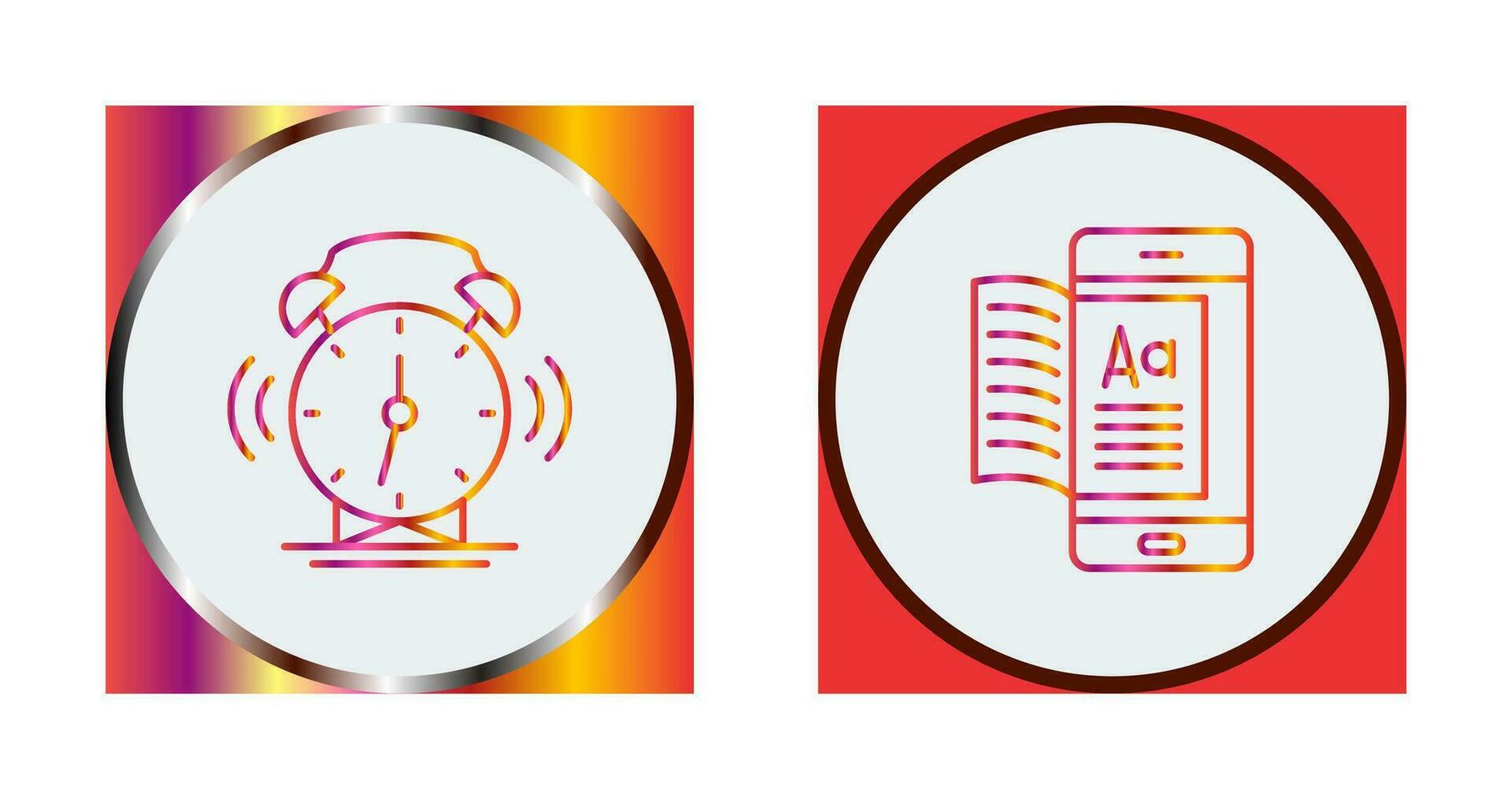 Alarm Clock and Ebook Icon vector