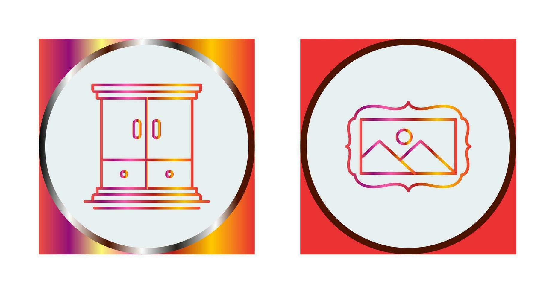 Wardrobe and Frame Icon vector