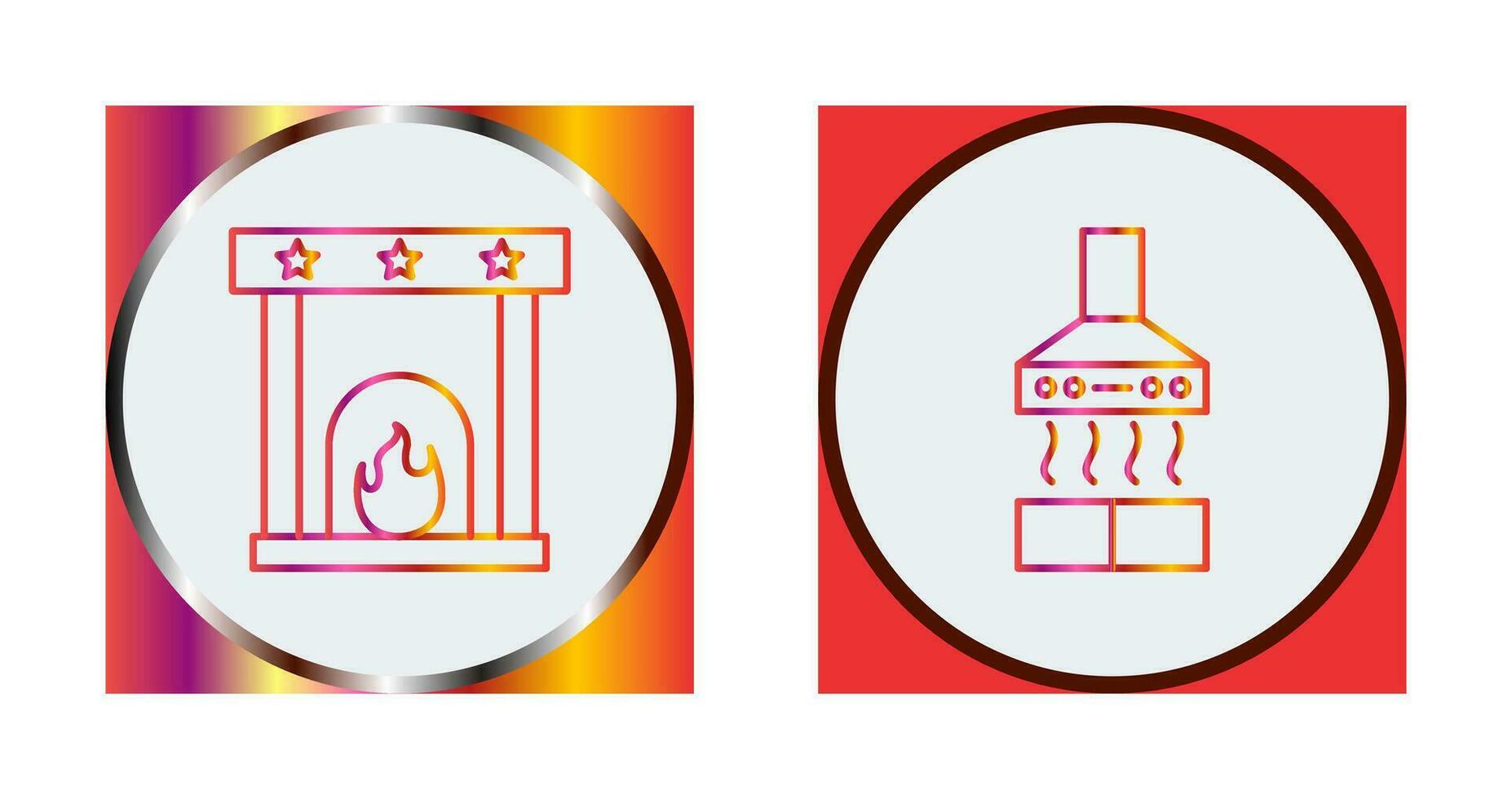 Fireplace and Extractor Hood Icon vector