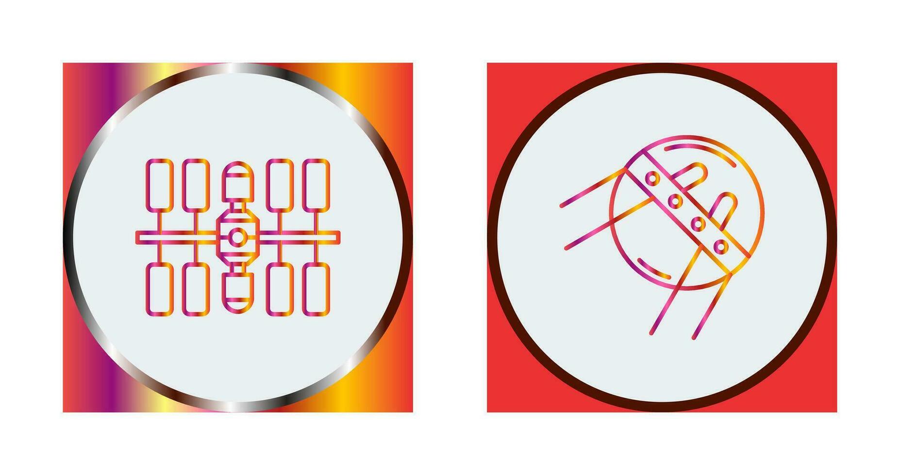space station and sputnik Icon vector