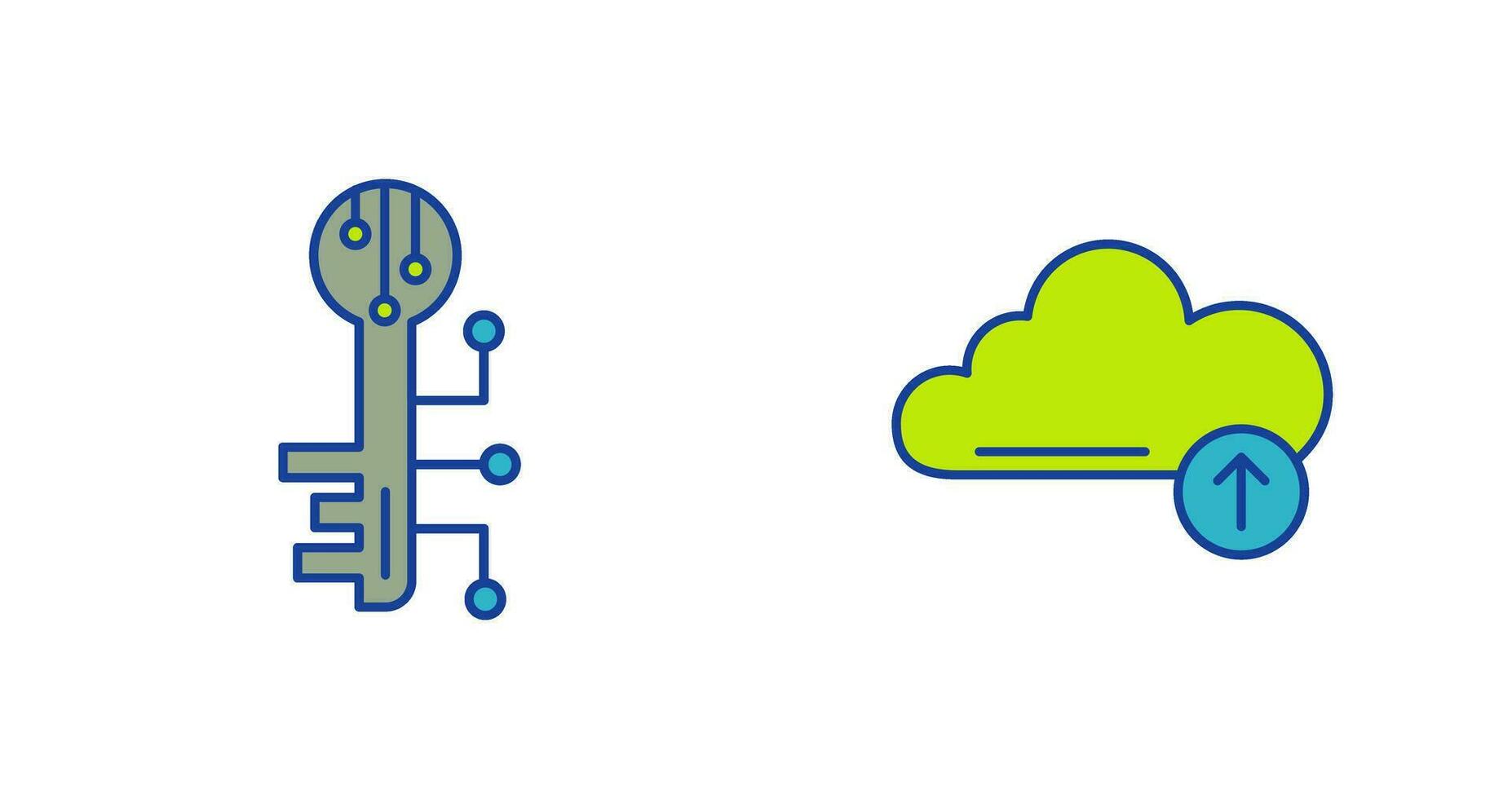 Electronic Key and Upload Icon vector