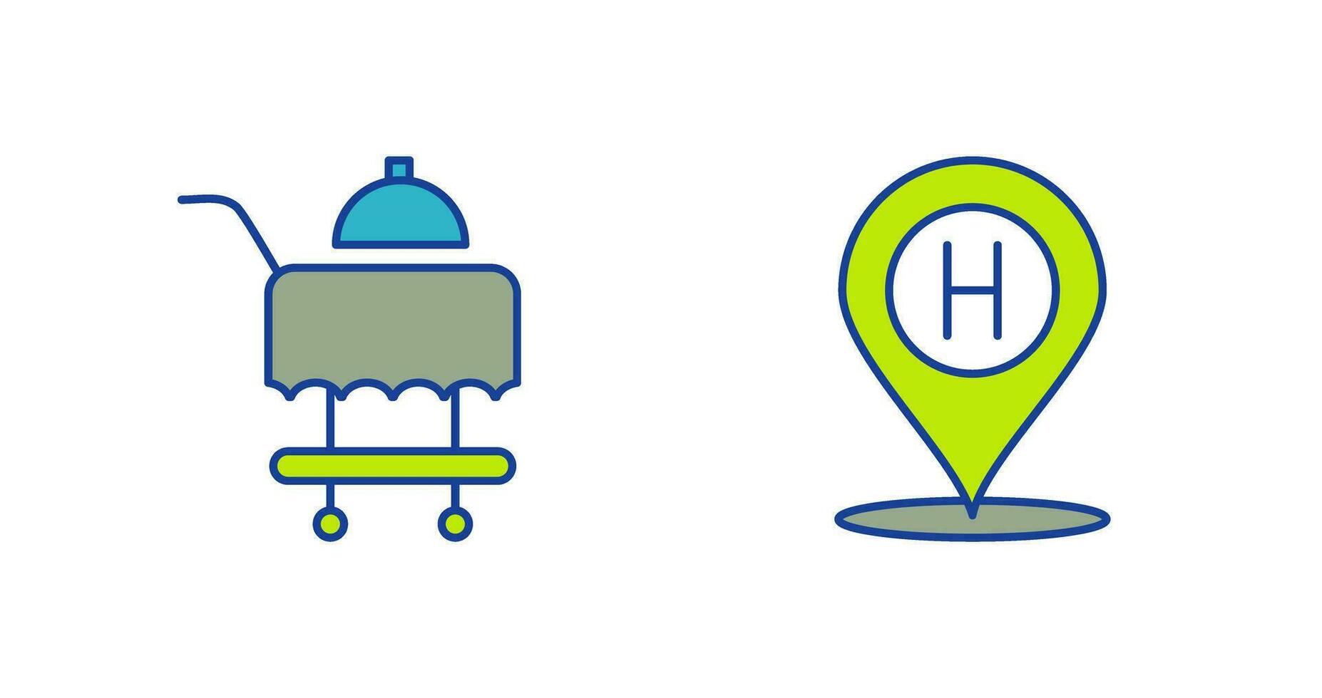 Room Service and Hotel Location Icon vector