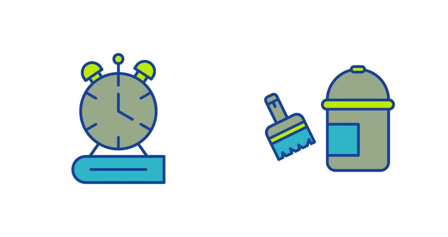 Paint Brush and Alarm Clock Icon vector