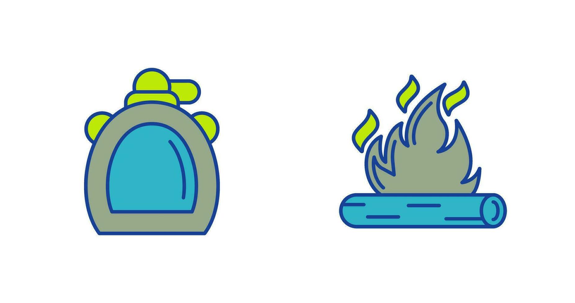 Canteen and Bonfire Icon vector