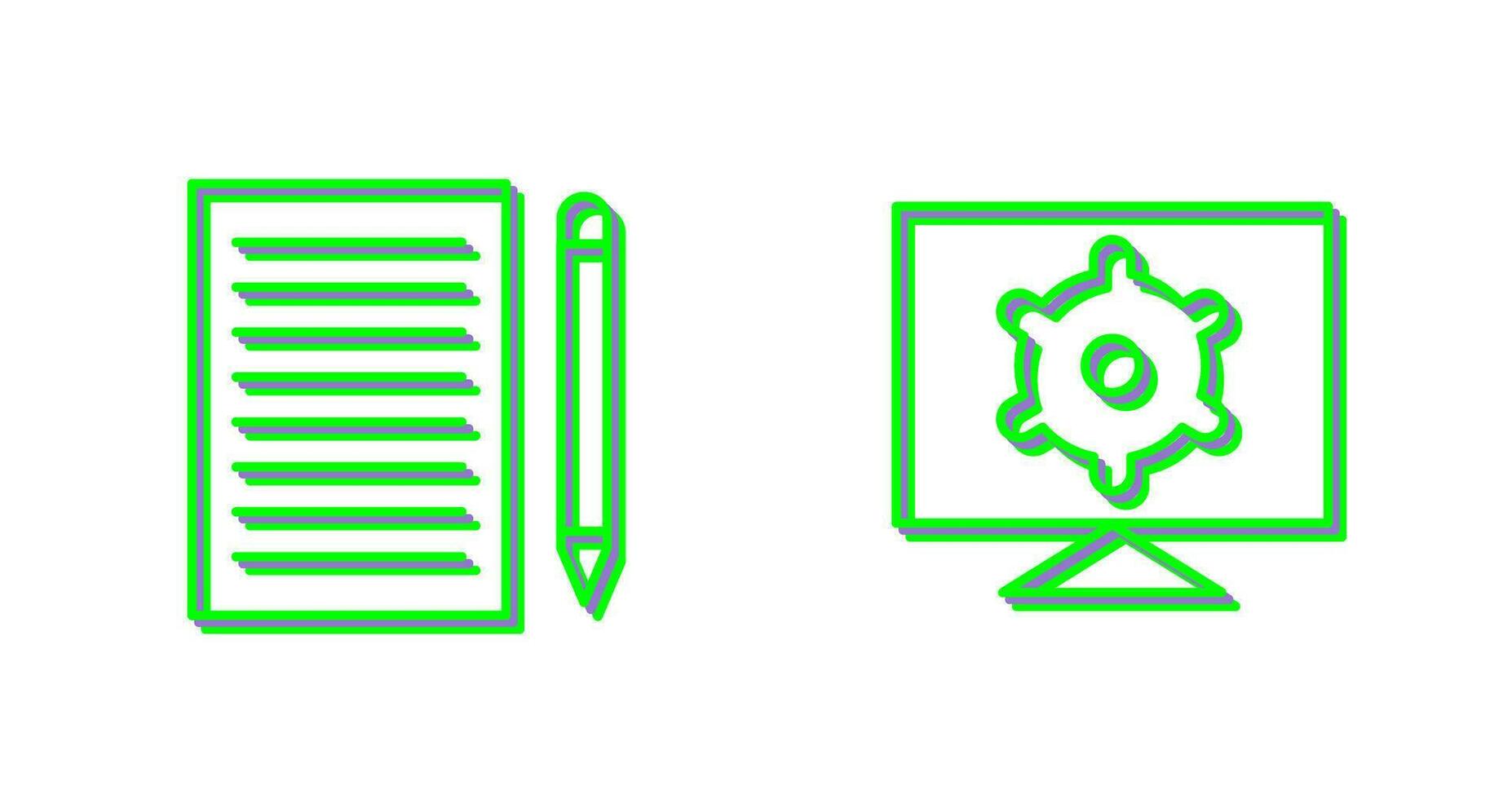 write feedback and computer settings Icon vector