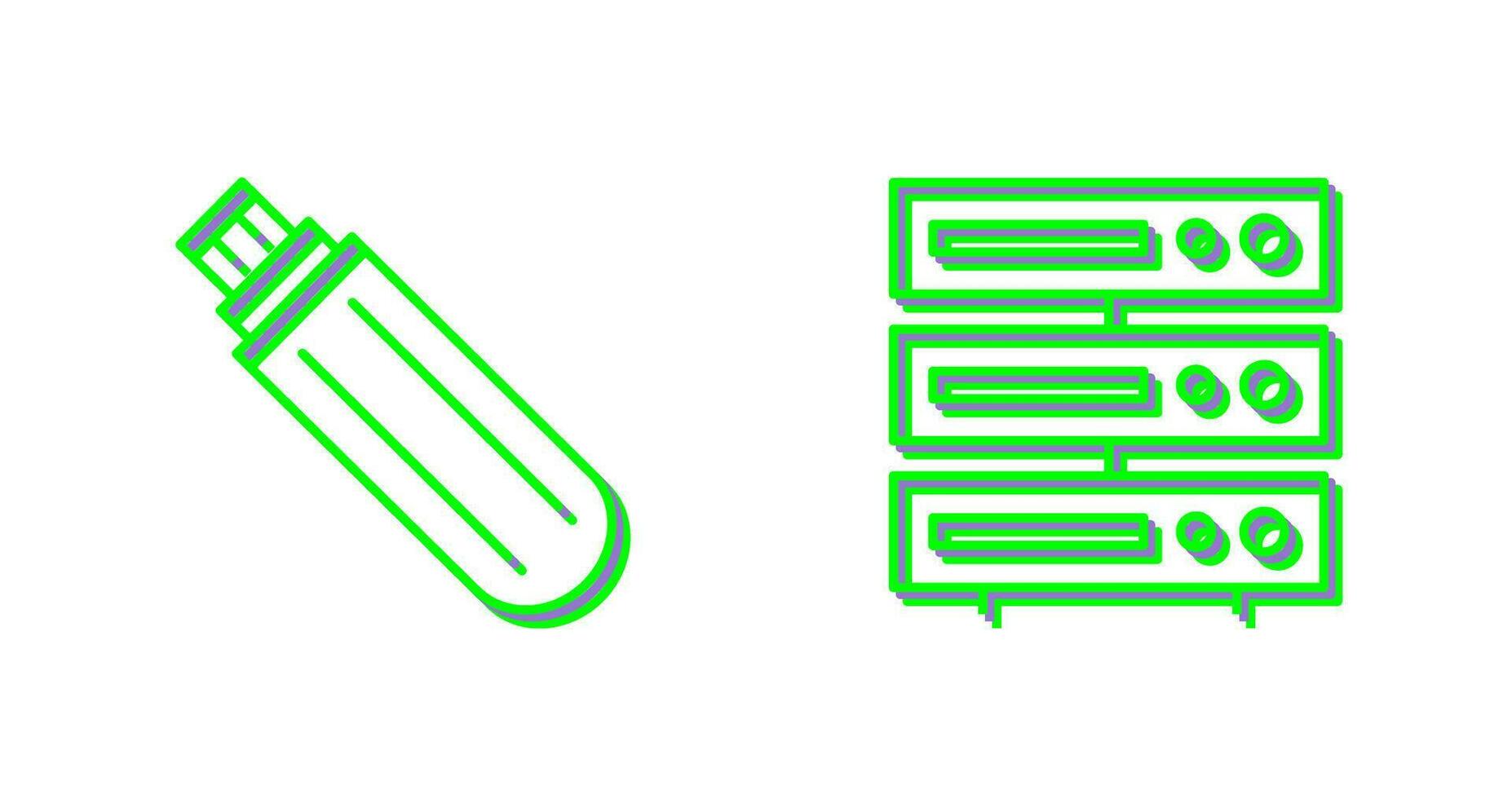 usb drive and server Icon vector