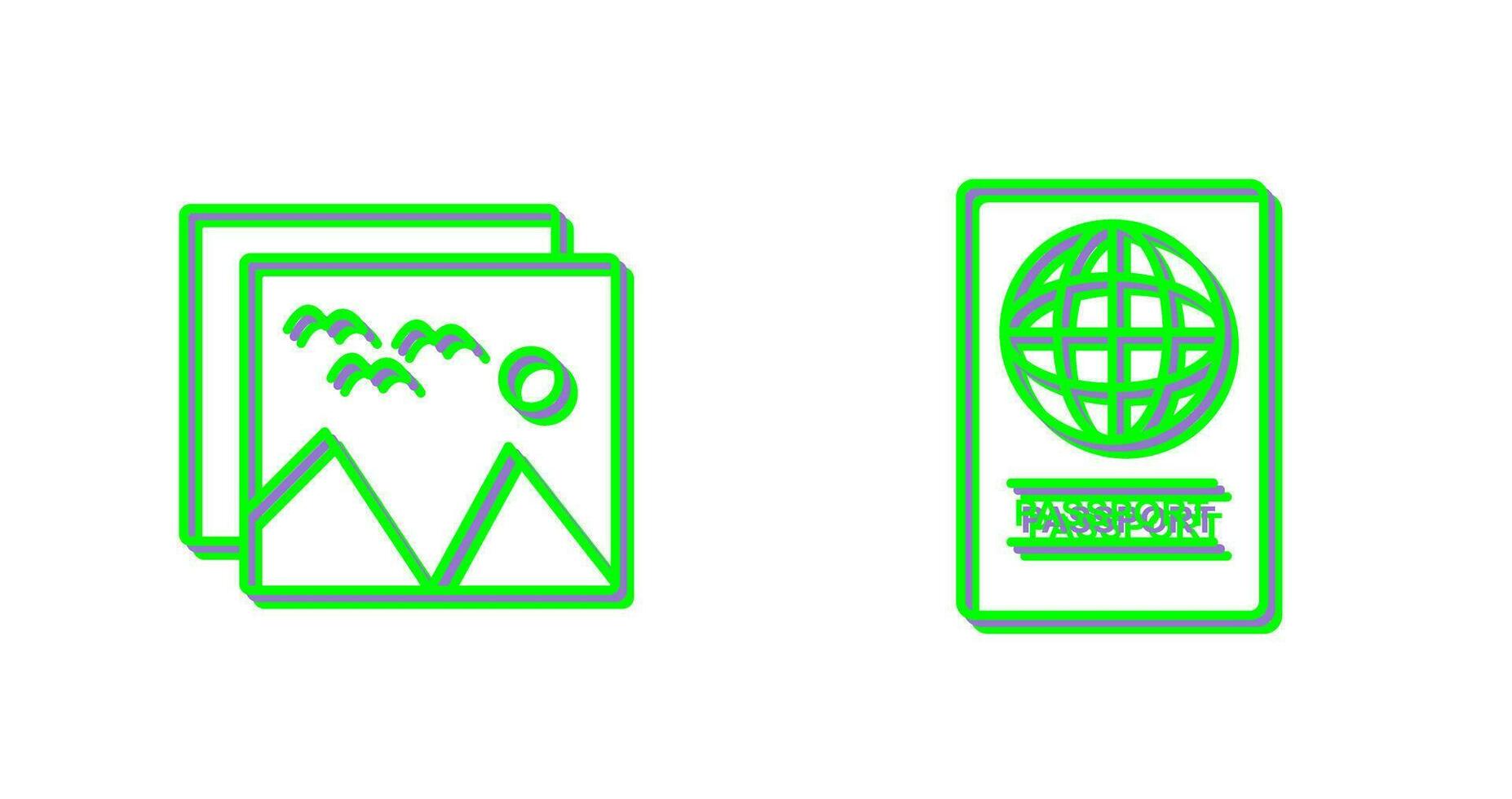 pictures and passport Icon vector