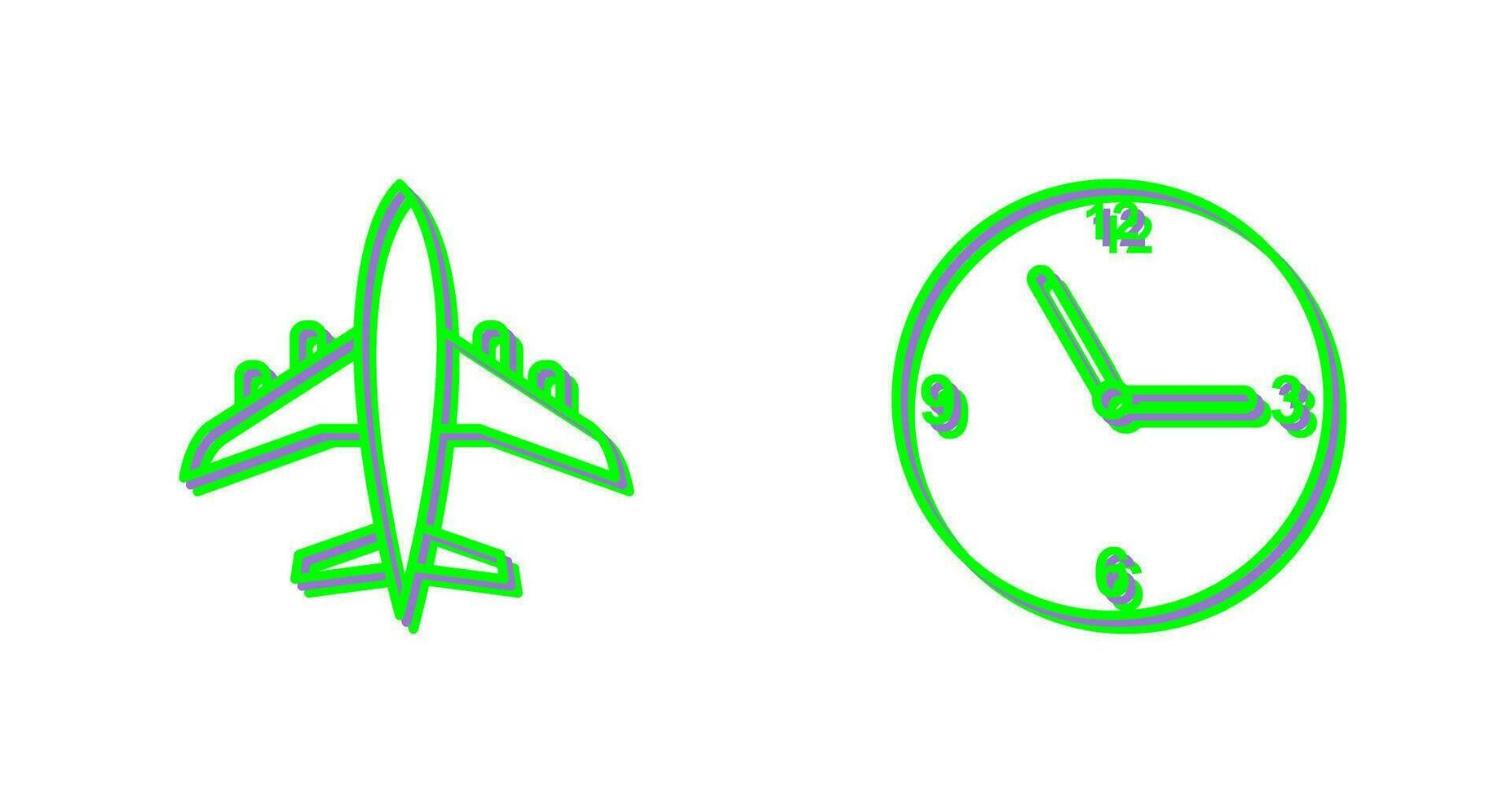 Aeroplane and time  Icon vector