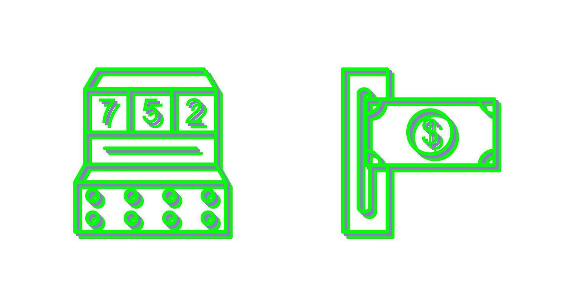 slot machine and slot of bills  Icon vector