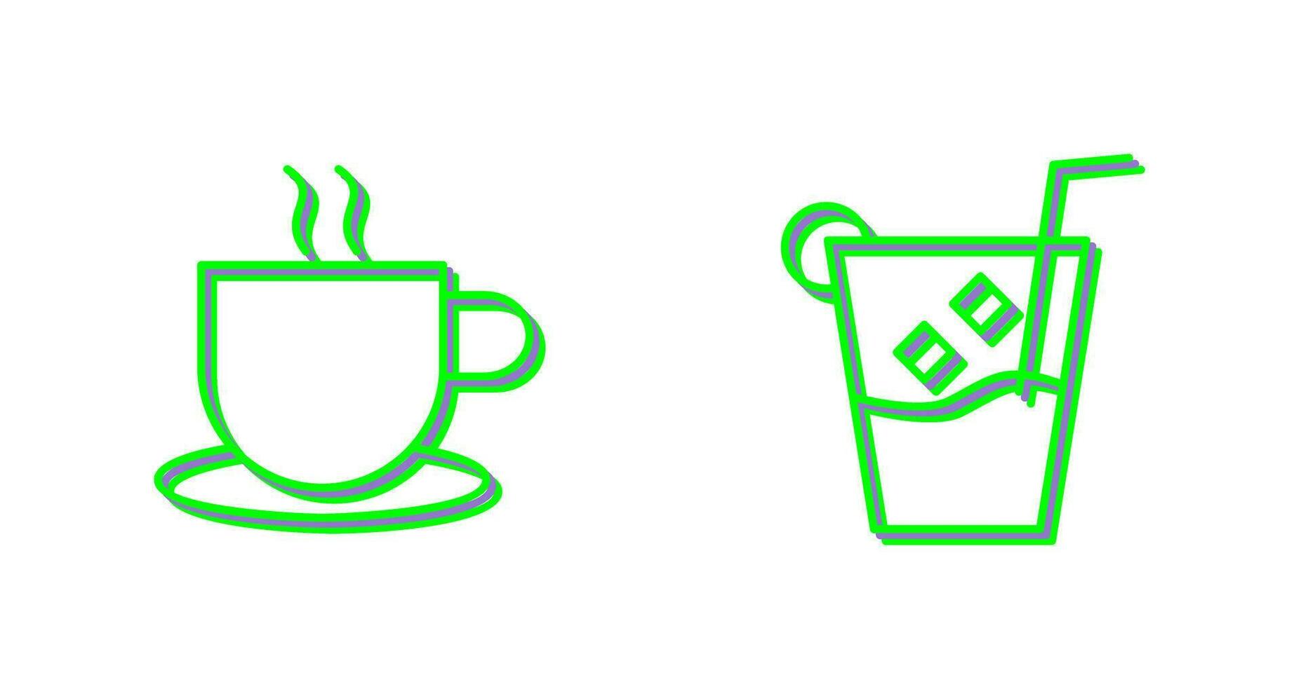 hot coffee and whiskey sour Icon vector