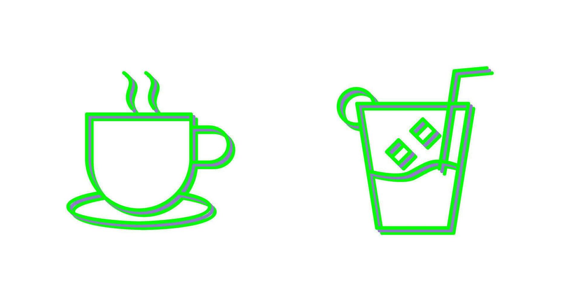 hot coffee and whiskey sour Icon vector