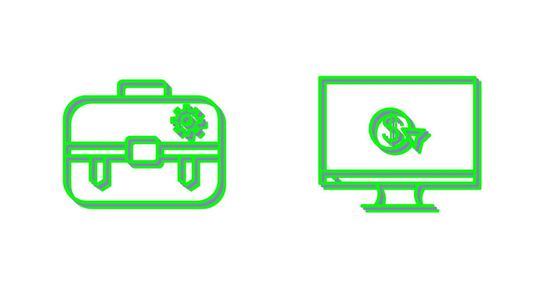 portfolio management and pay per click Icon vector