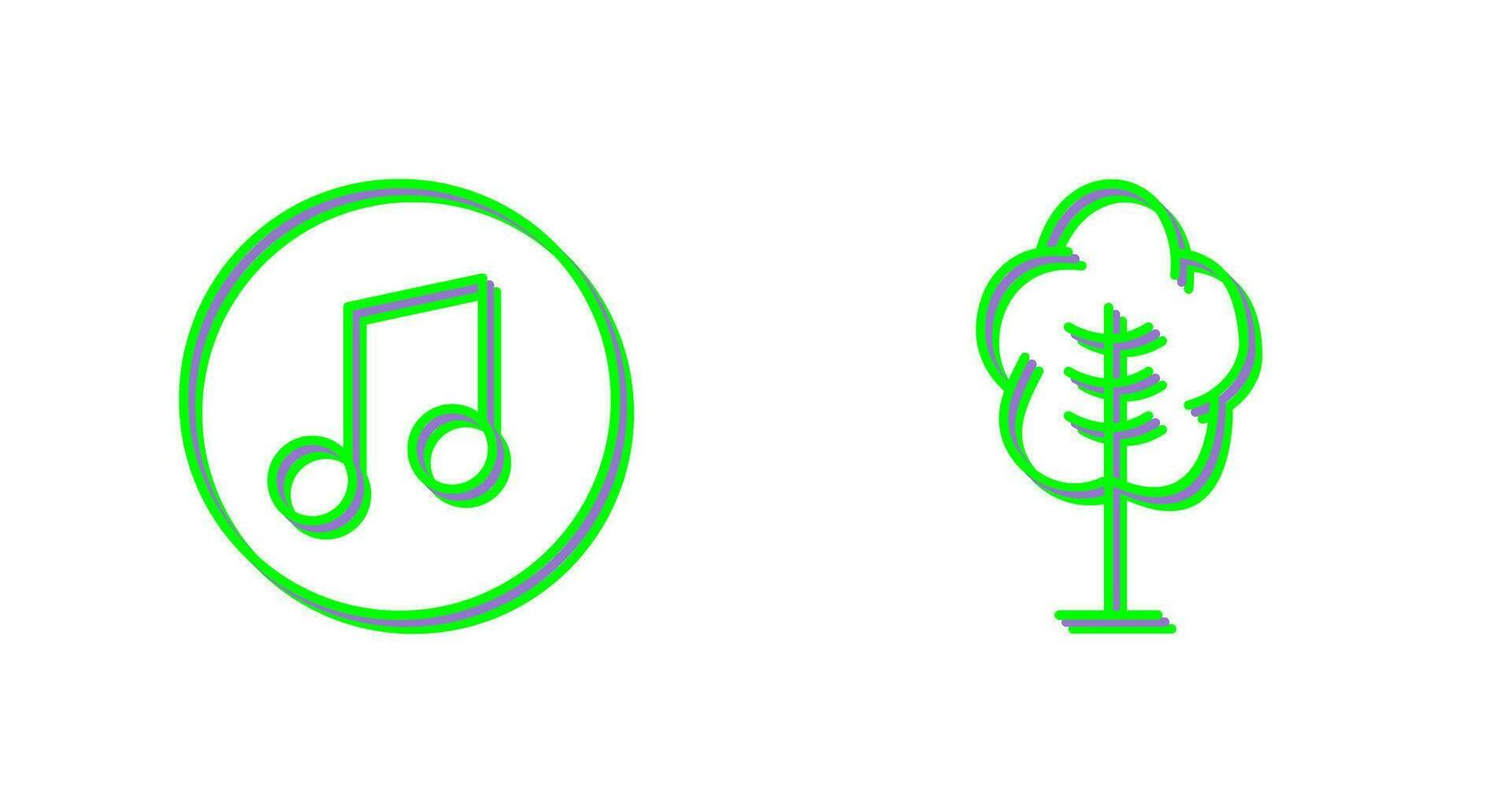 Music Player and Tree Icon vector