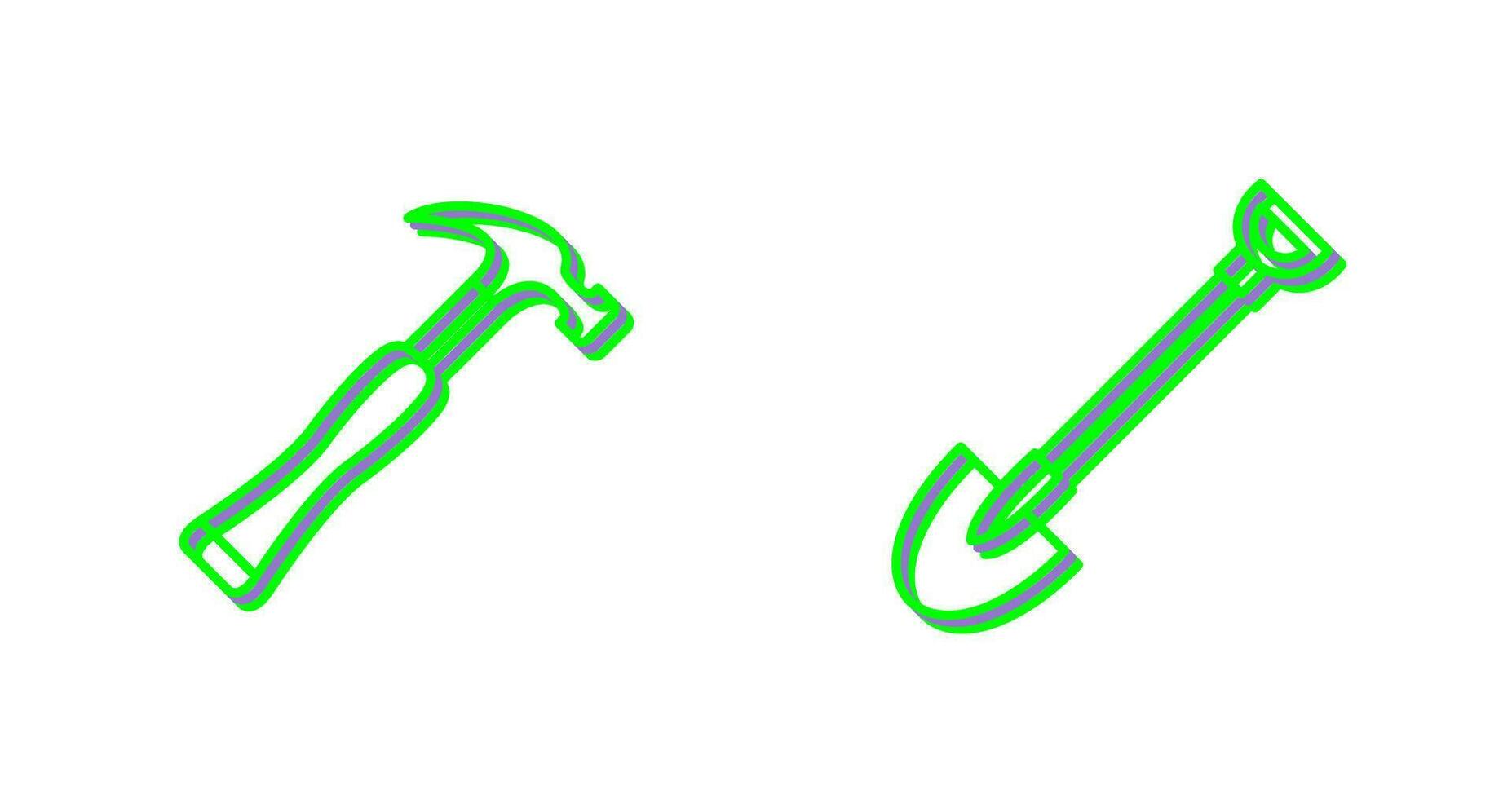 Shovel and Nail Icon vector