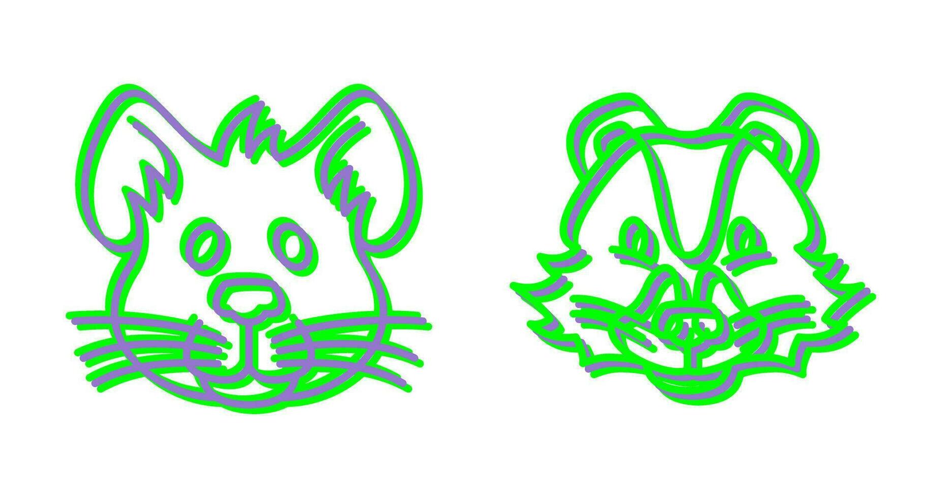 Mouse and Skunk Icon vector