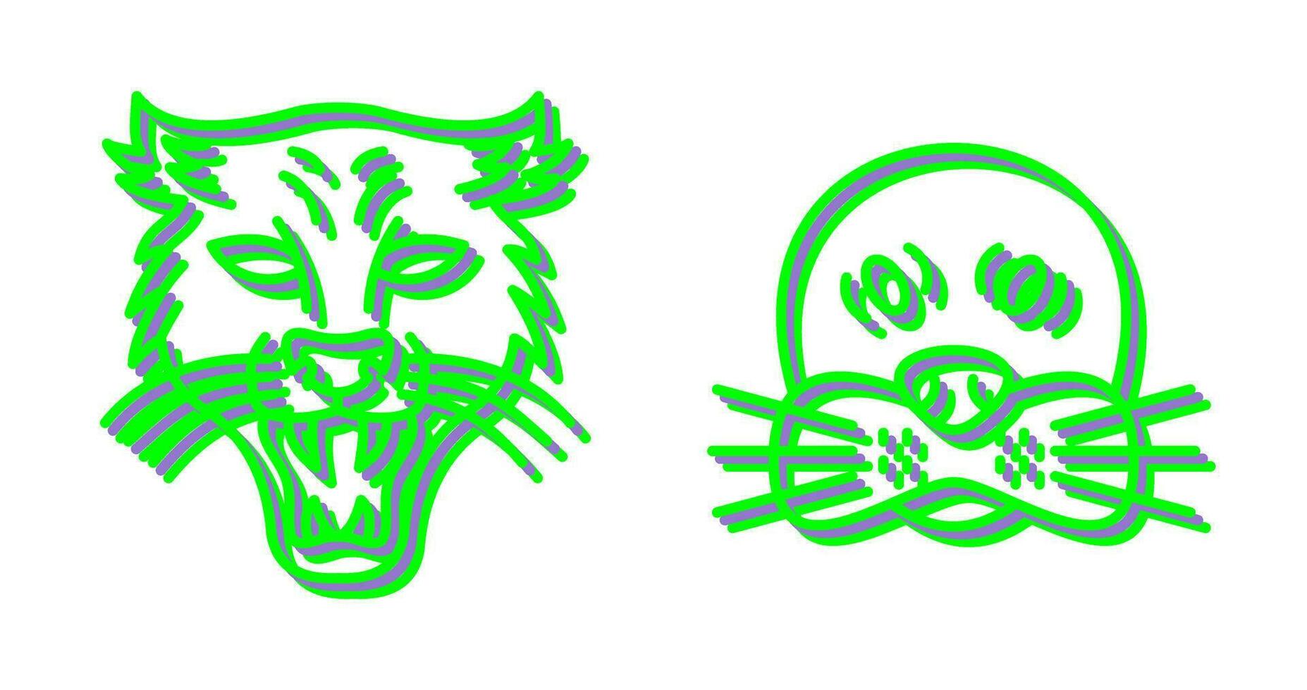 puma y sello icono vector