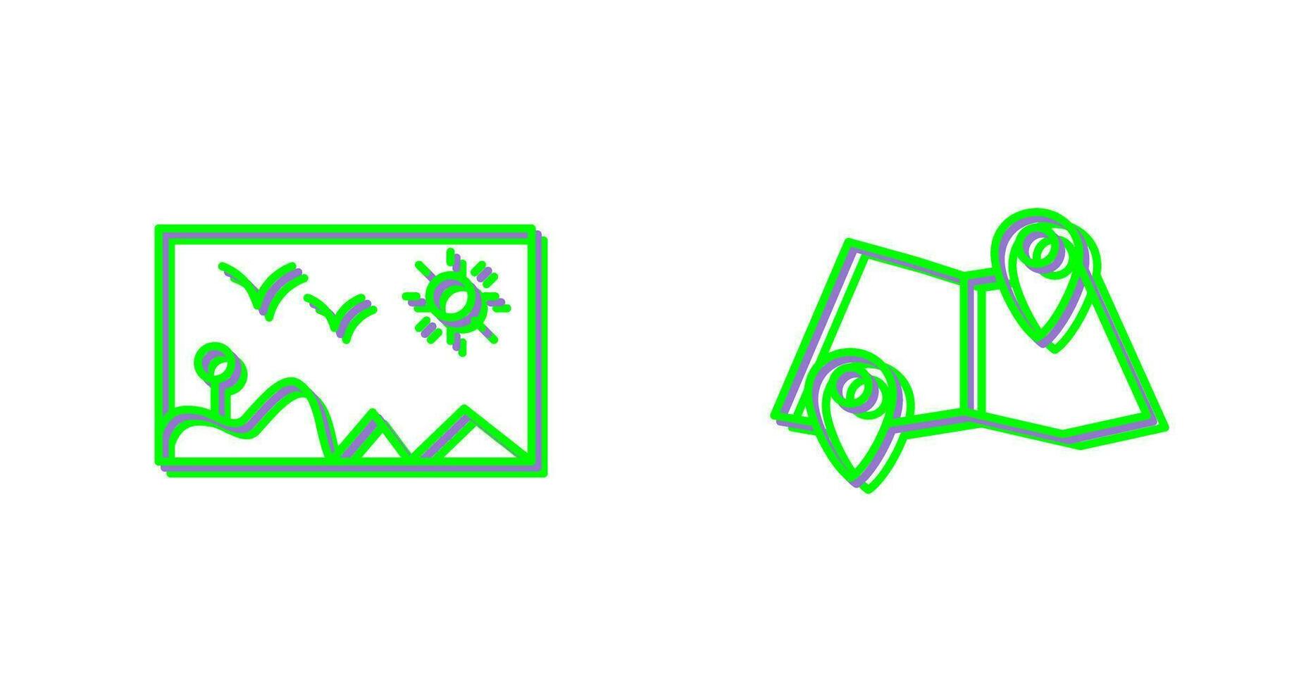 Painting Exhibit and Folded Icon vector