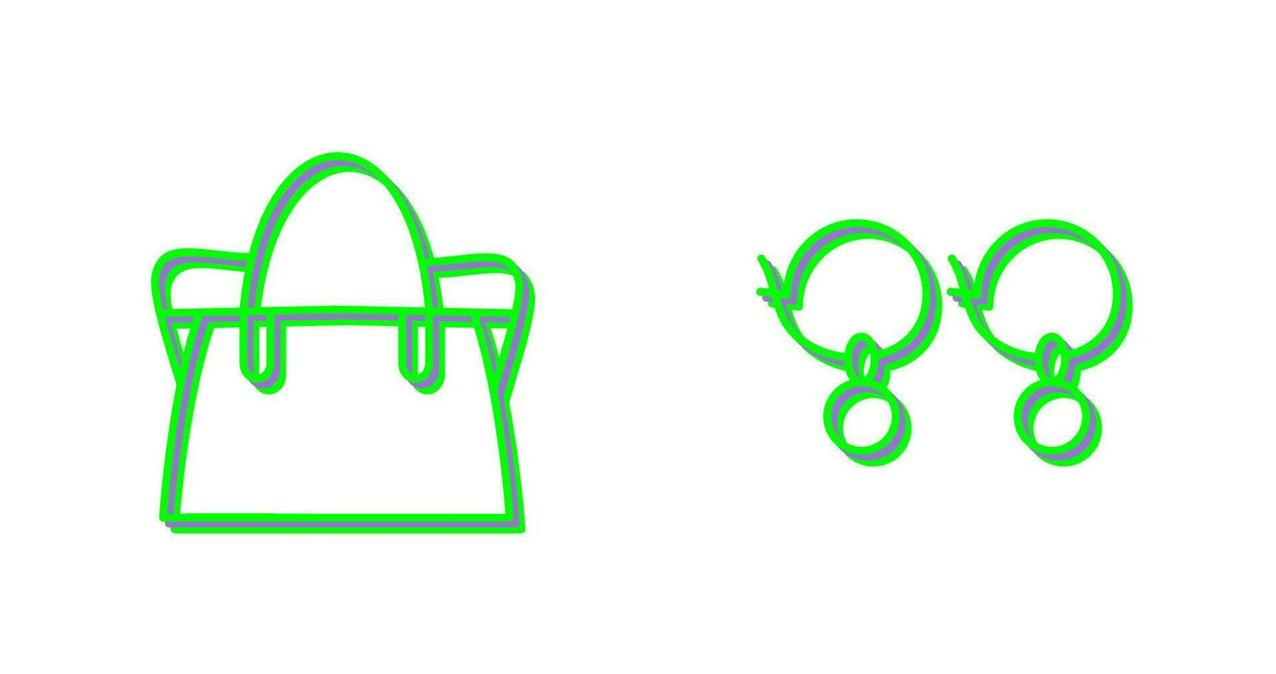 Bag and Earrings Icon vector