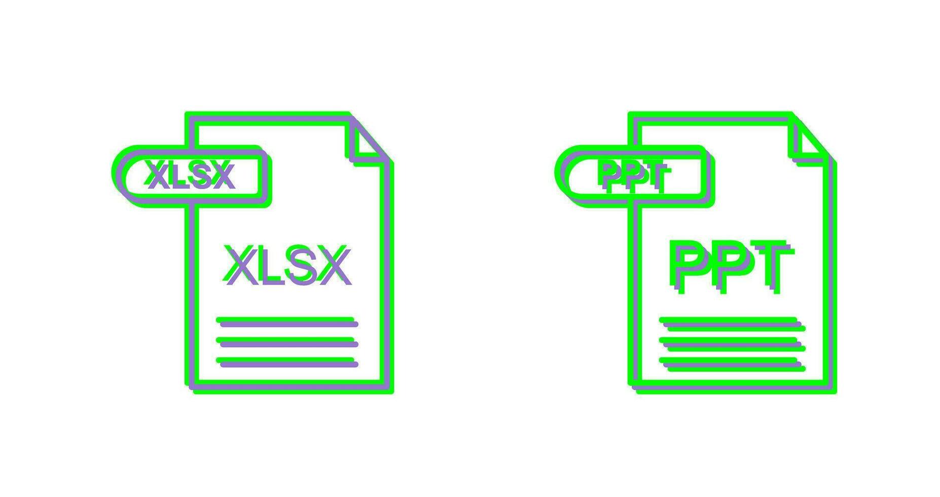 XLSX and PPT Icon vector