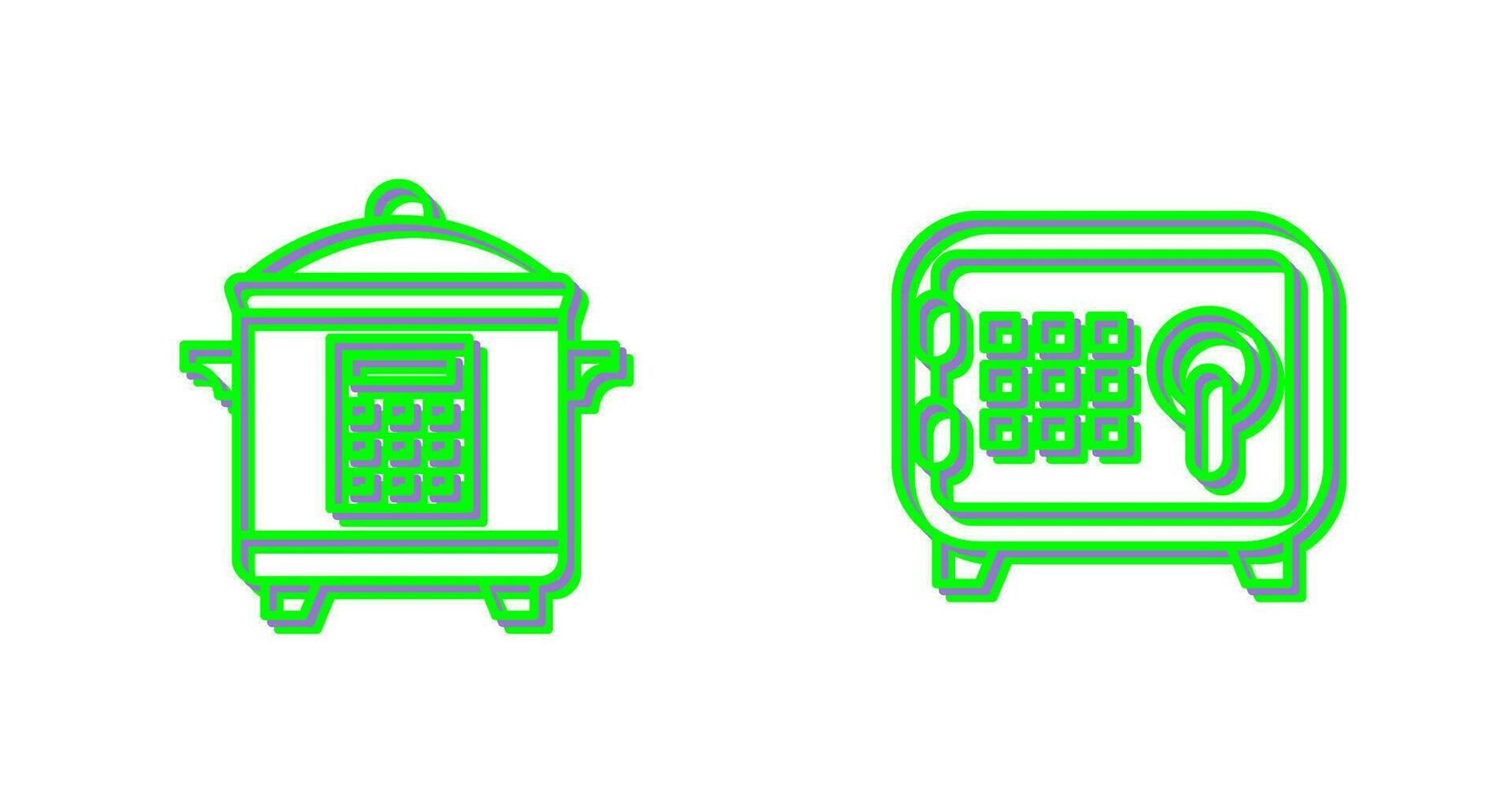 Cooker and Safe Box Icon vector