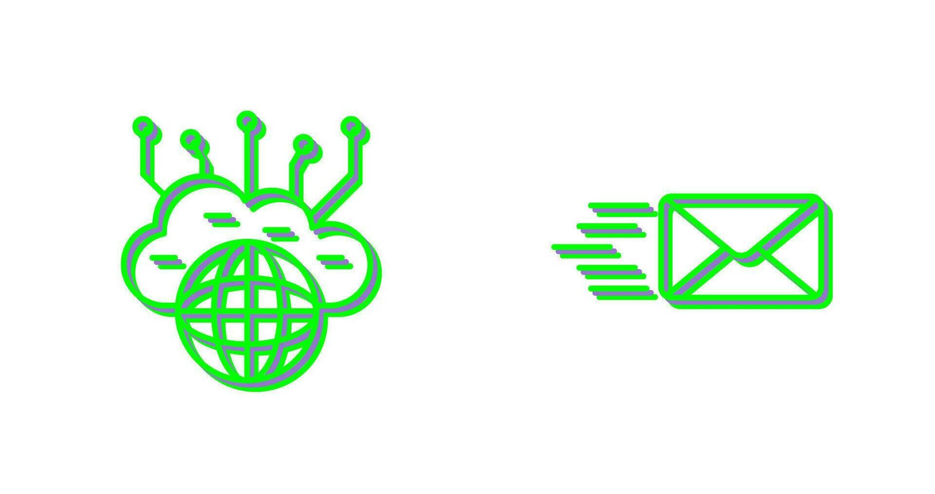 Computing Cloud and Mail Icon vector