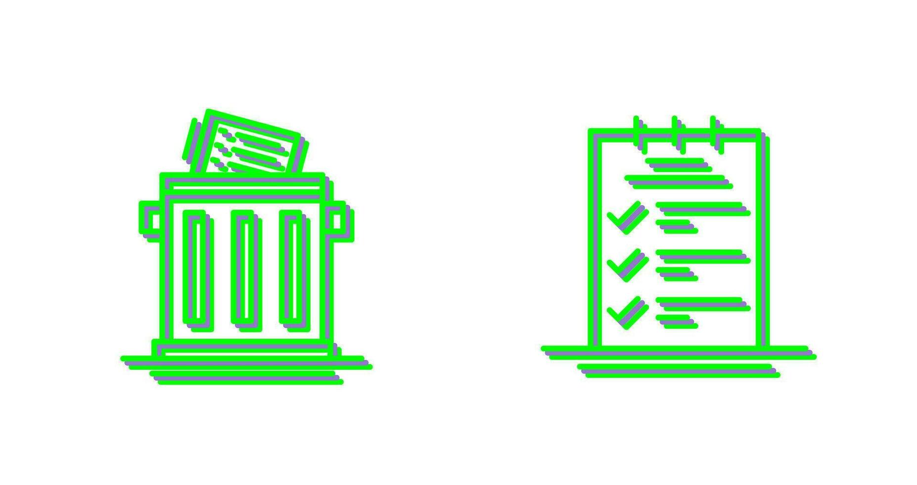 Trash List and Booking CheckList Icon vector