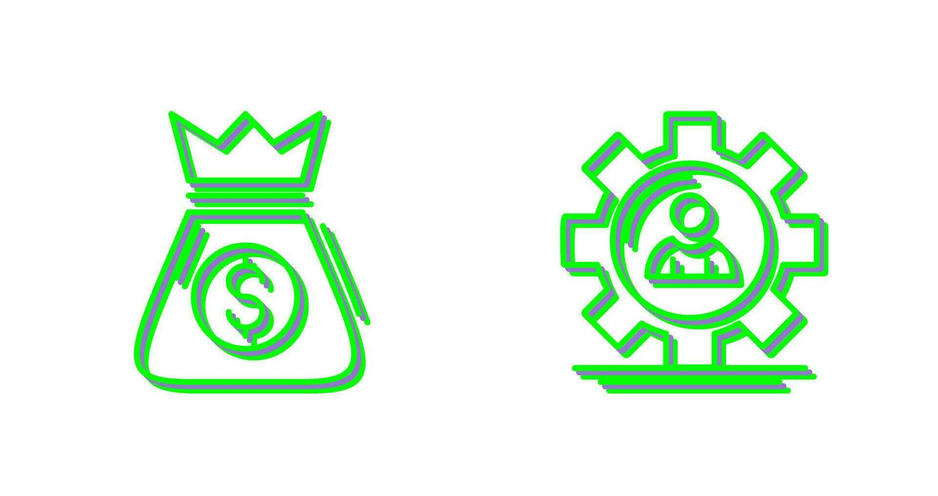 Money Bag and Management Icon vector