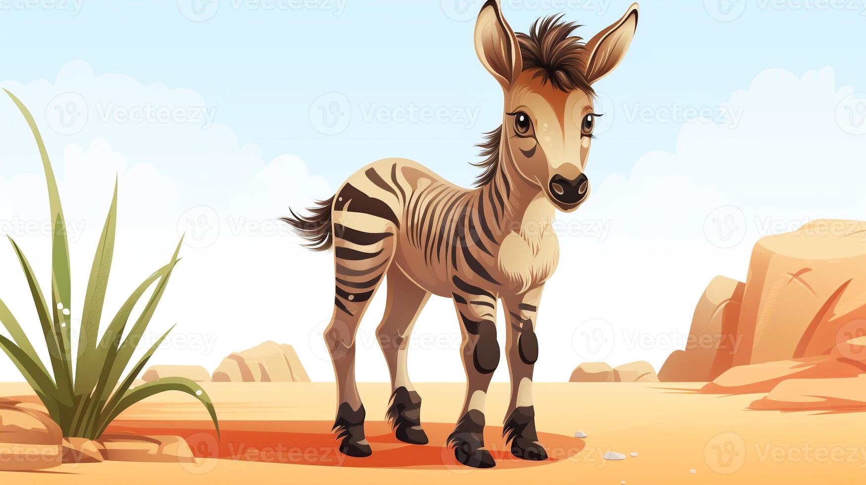 a cute little Zonkey in vector style. Generative AI photo