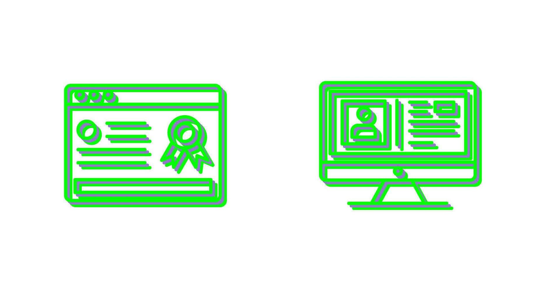 Online Certificate and Profile Icon vector