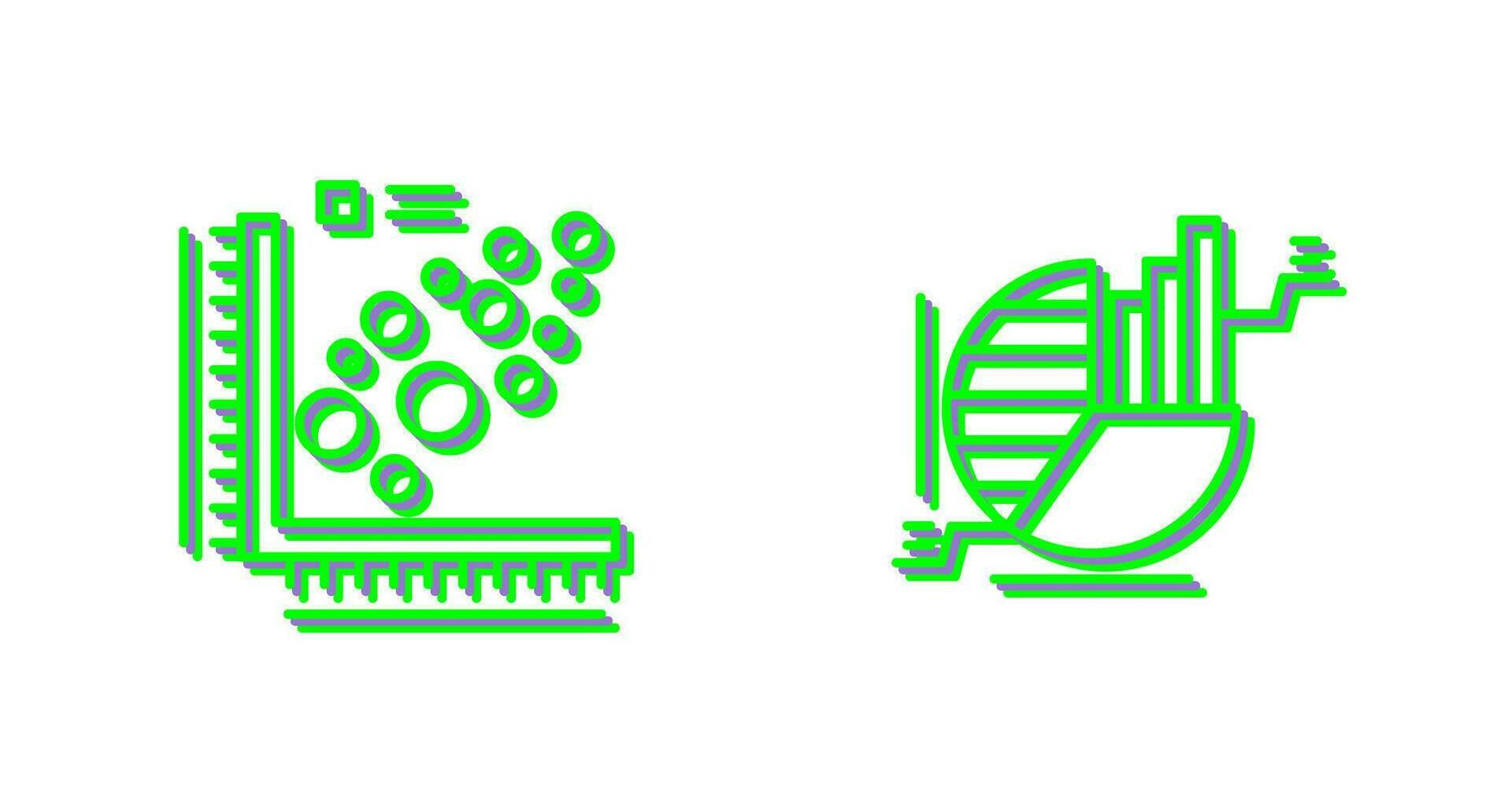 Plot and Pie Chart Icon vector