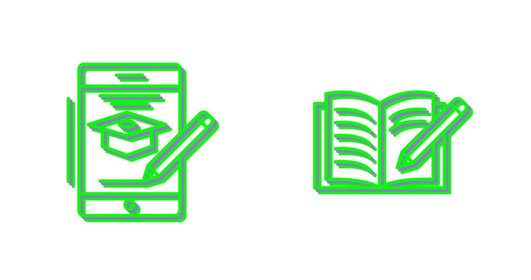 Online Course and Write Icon vector