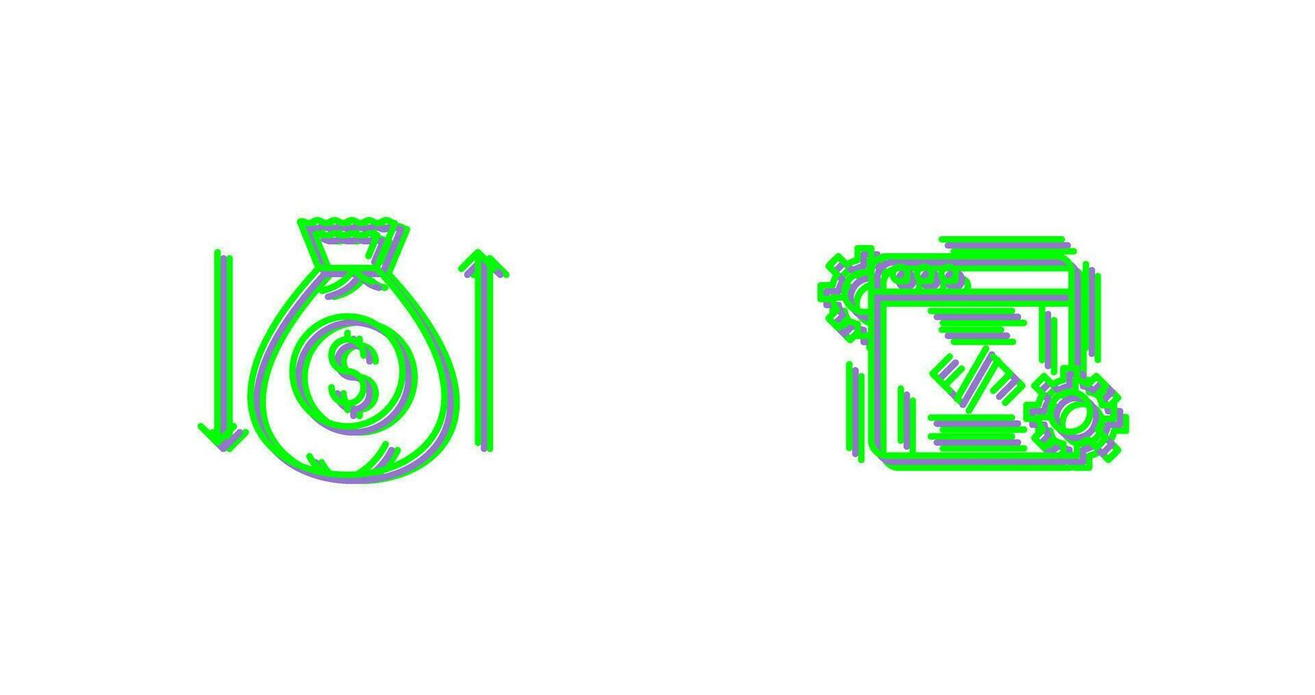 Money Bag and Coding Icon vector