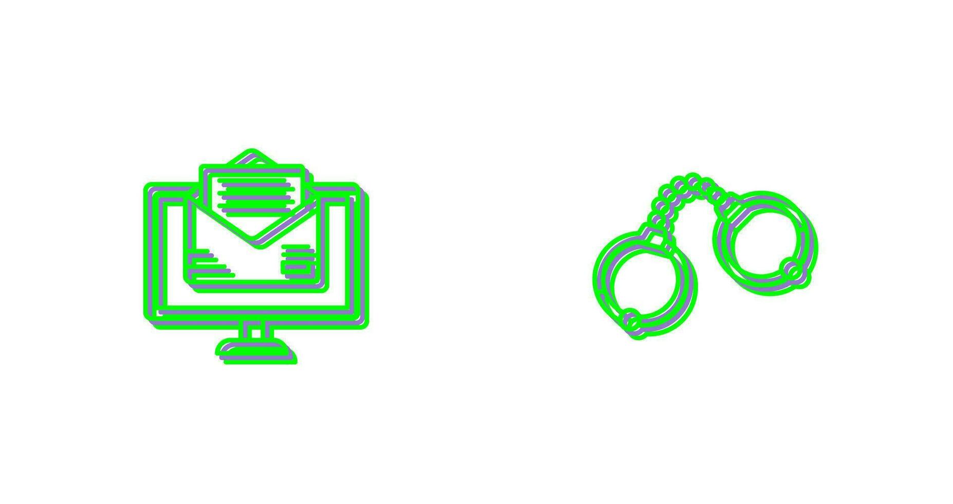 Mail and Handcuffs Icon vector