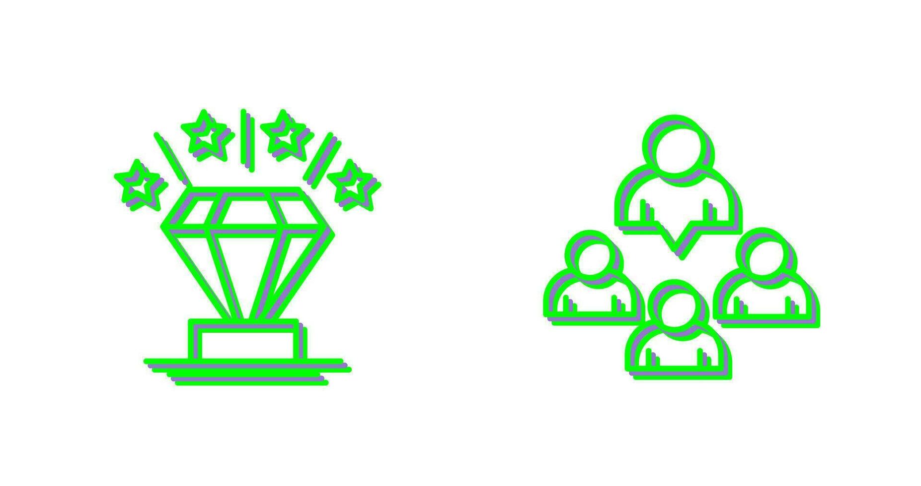 Diamond and Group Icon vector