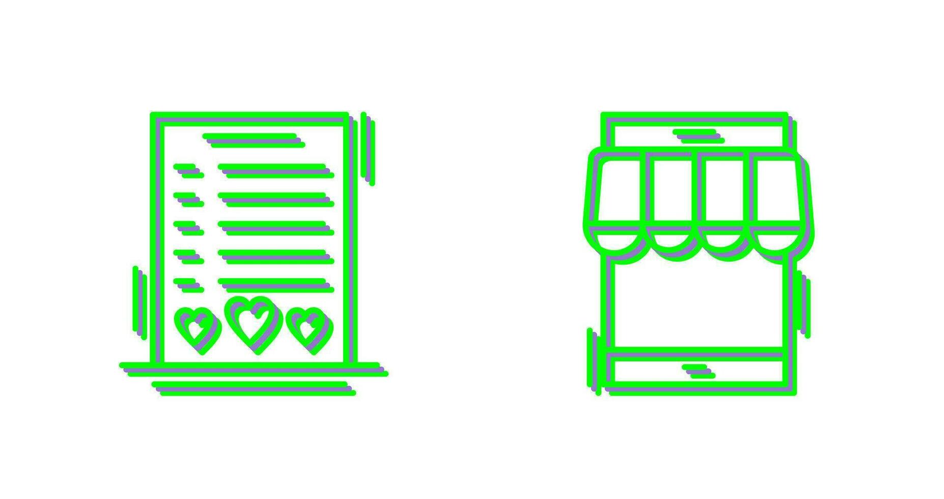 Wishlist and Online Shop Icon vector