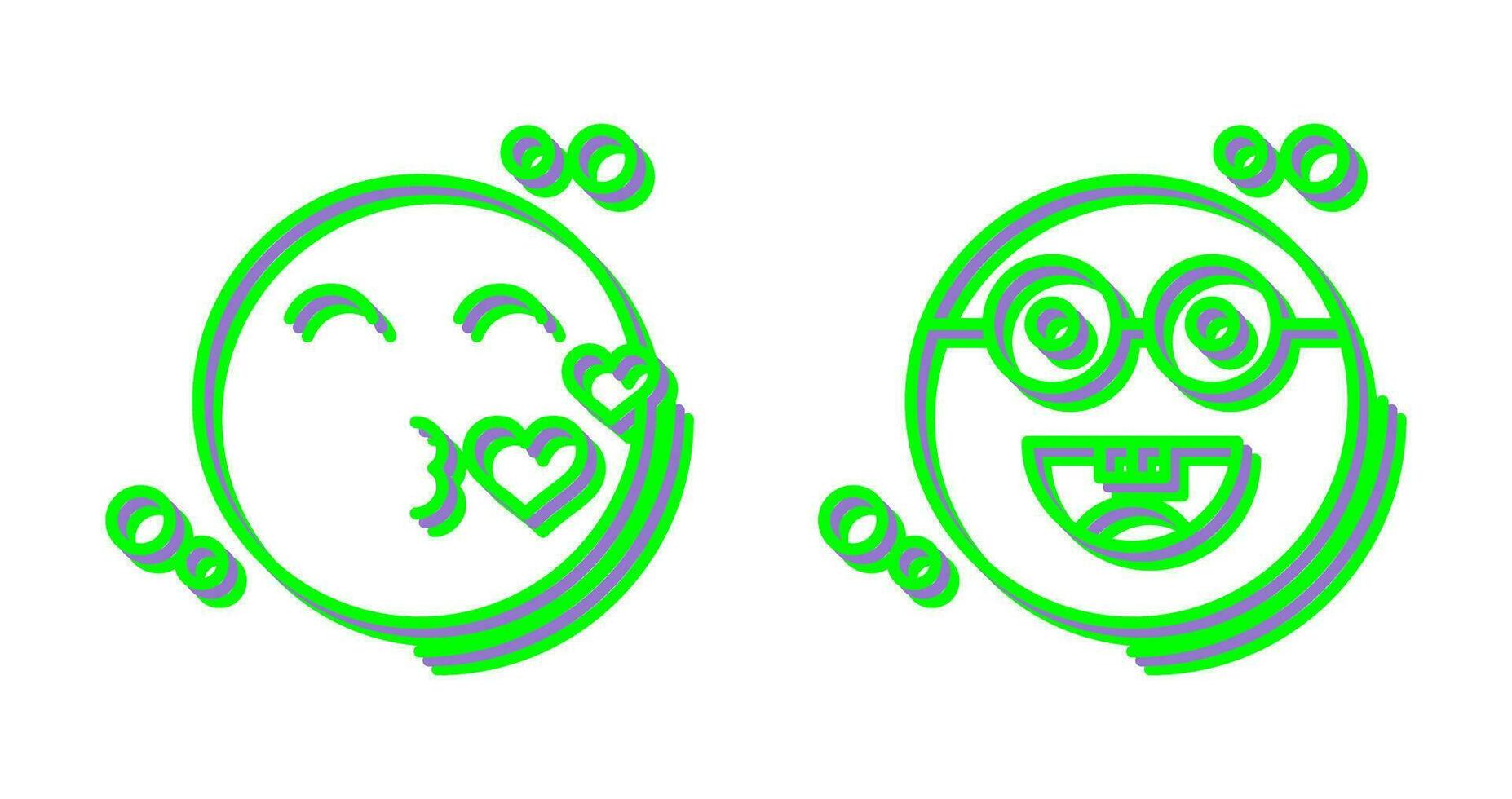 Kiss and Glasses Icon vector