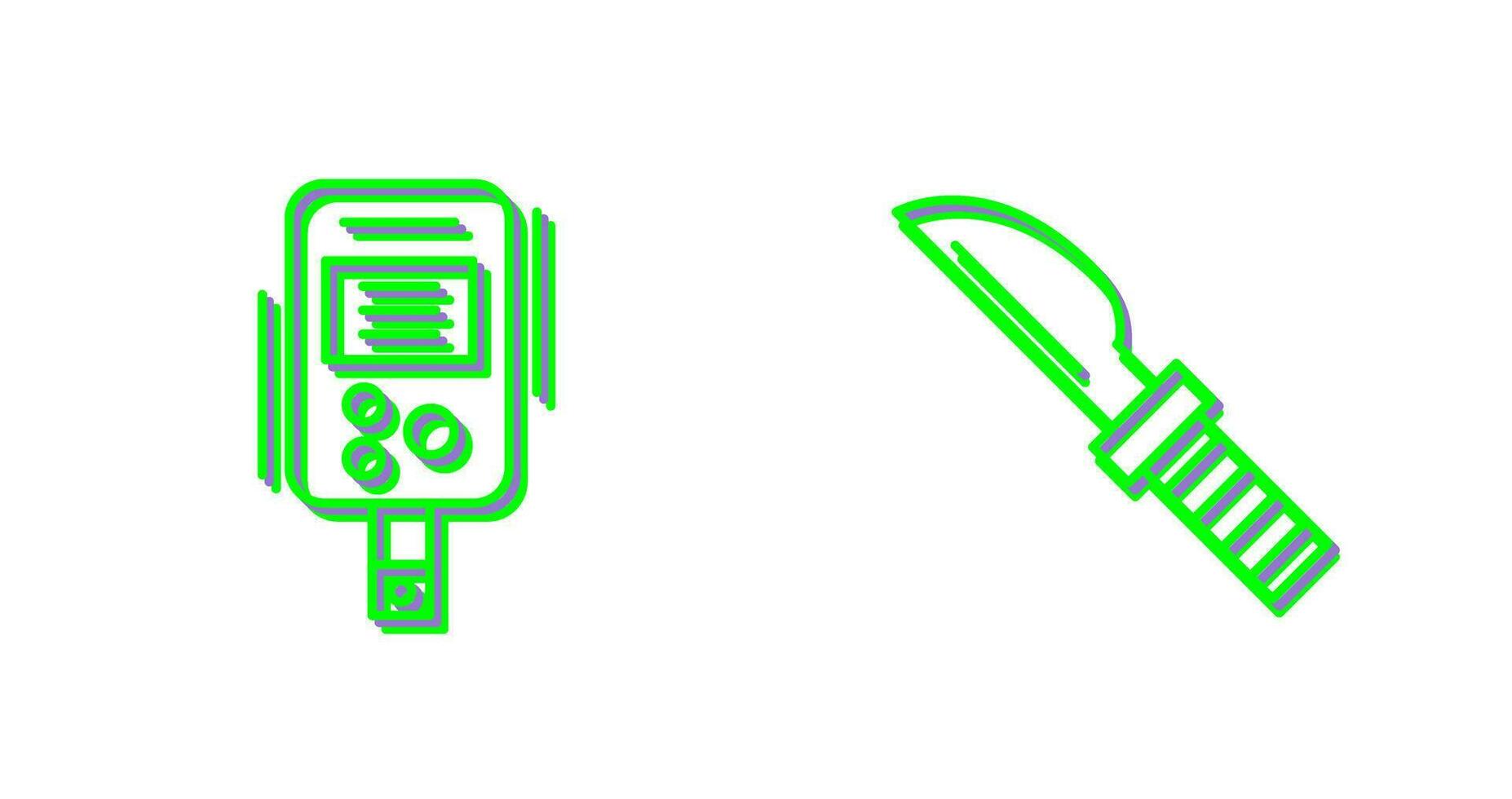 Diabetes Test and Knife Icon vector