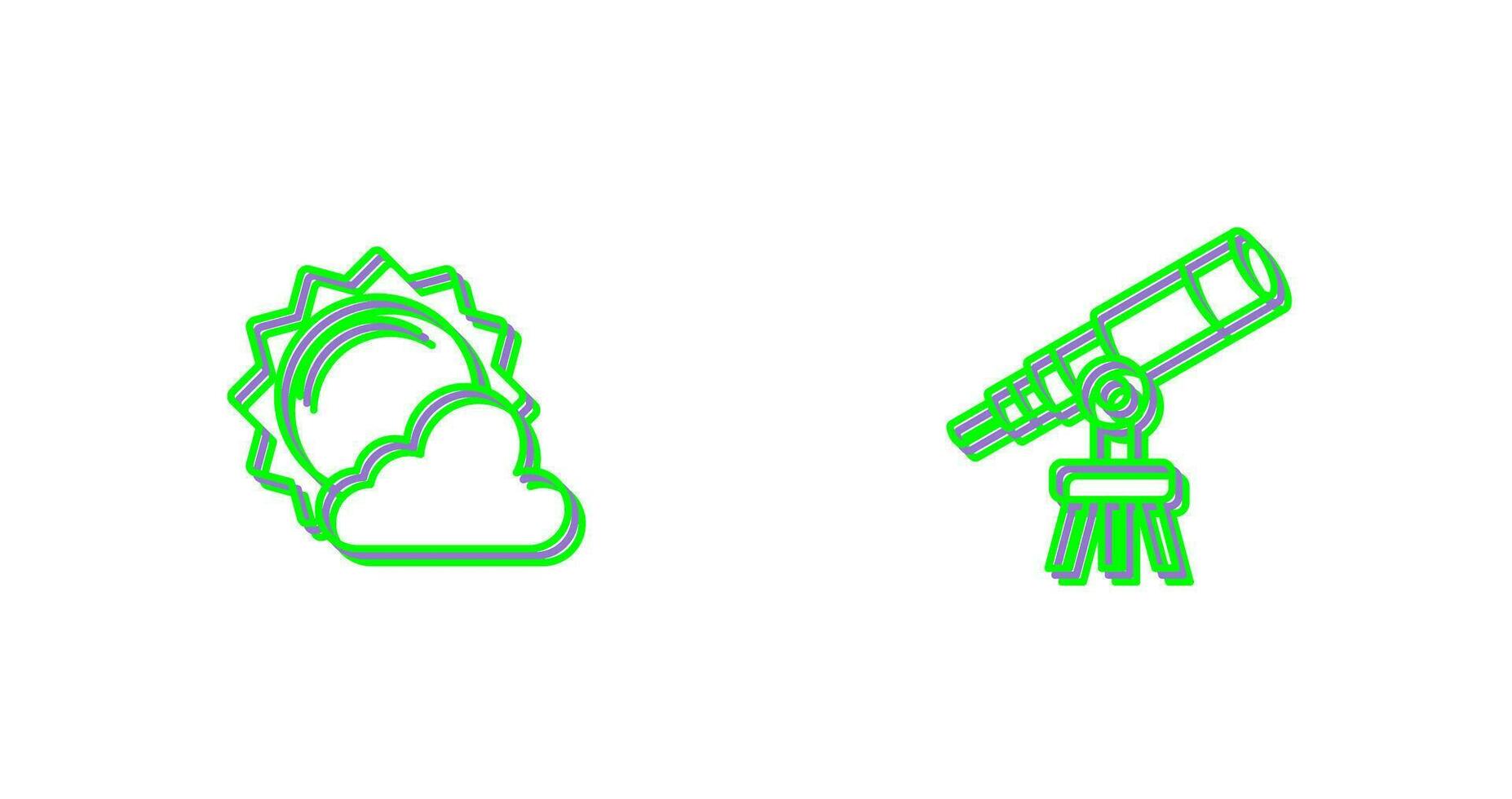sun and telescope Icon vector