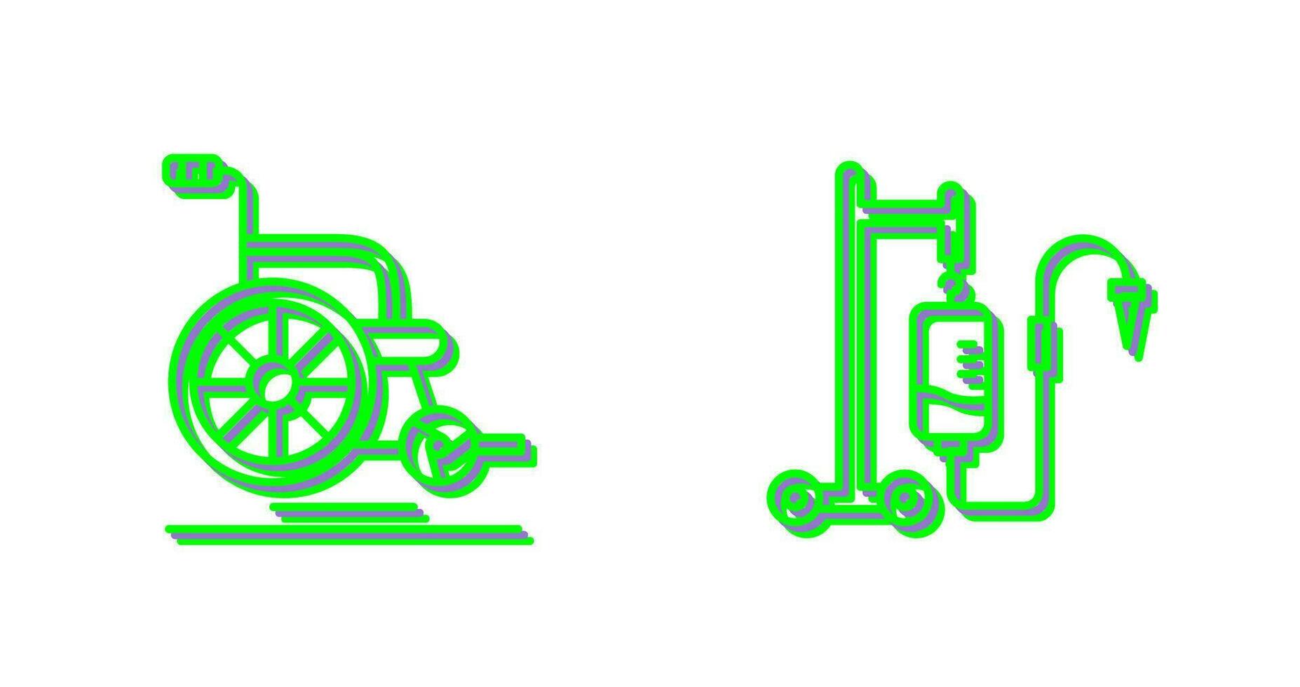 Wheel Chair and Intravenous Icon vector