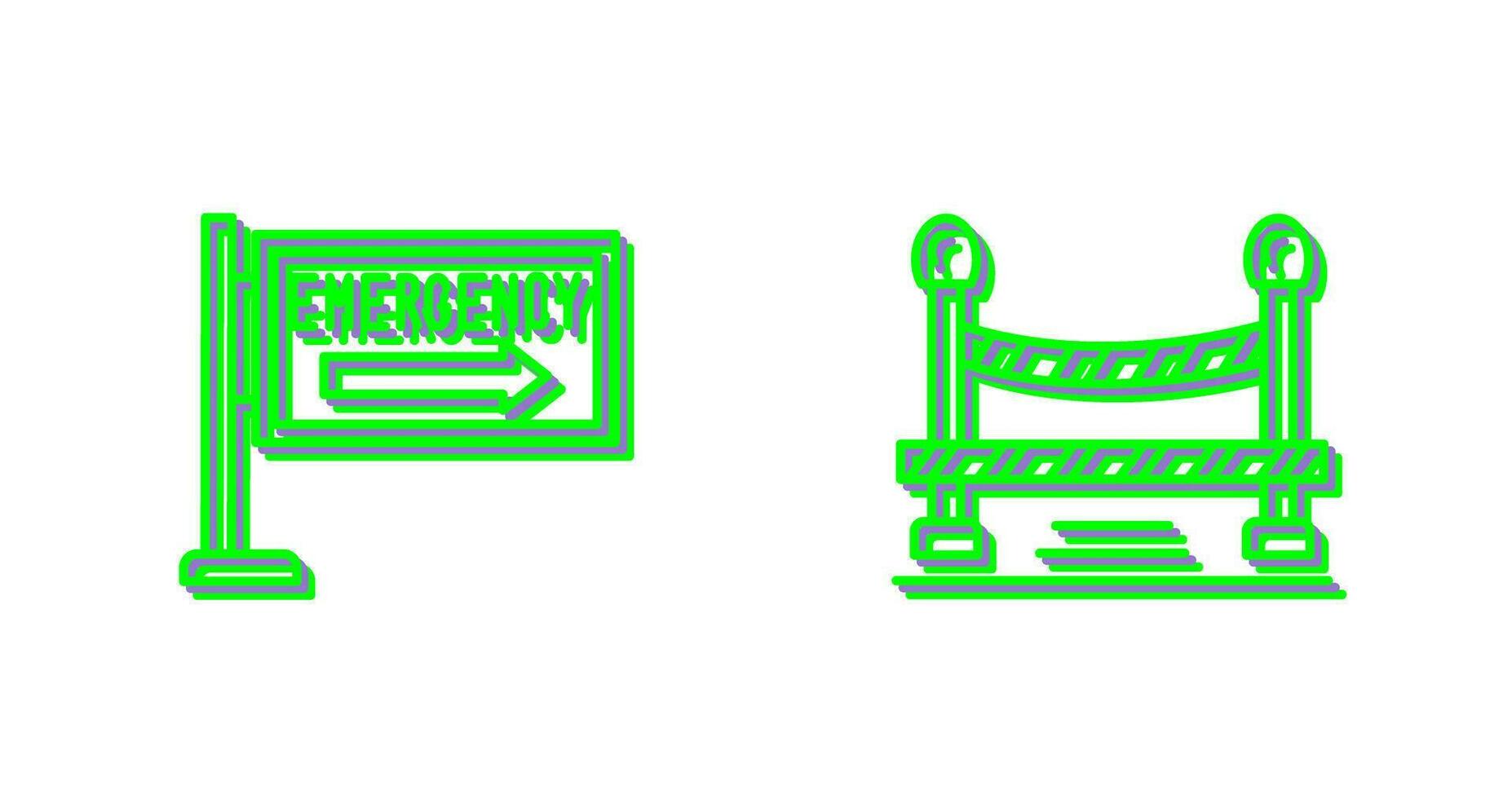 Emergency Sign and Do Not Cross Line, Icon vector