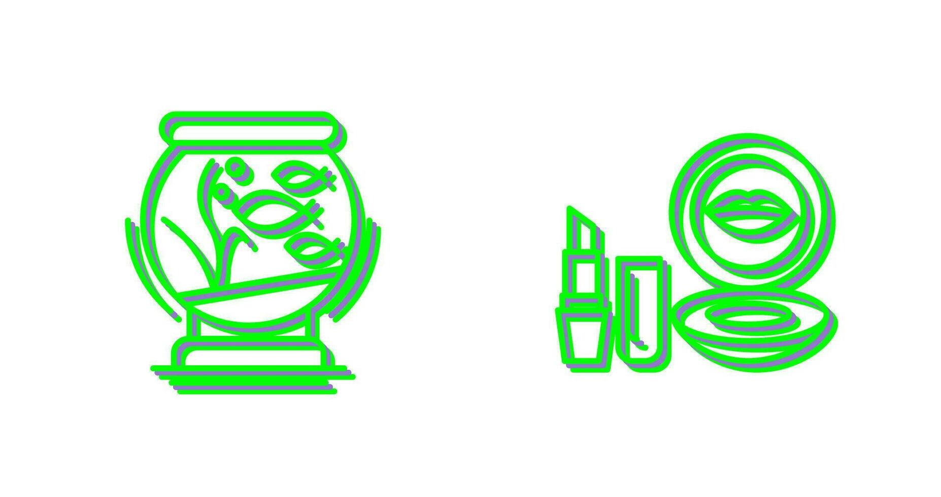 Fishbowl and Makeup Icon vector