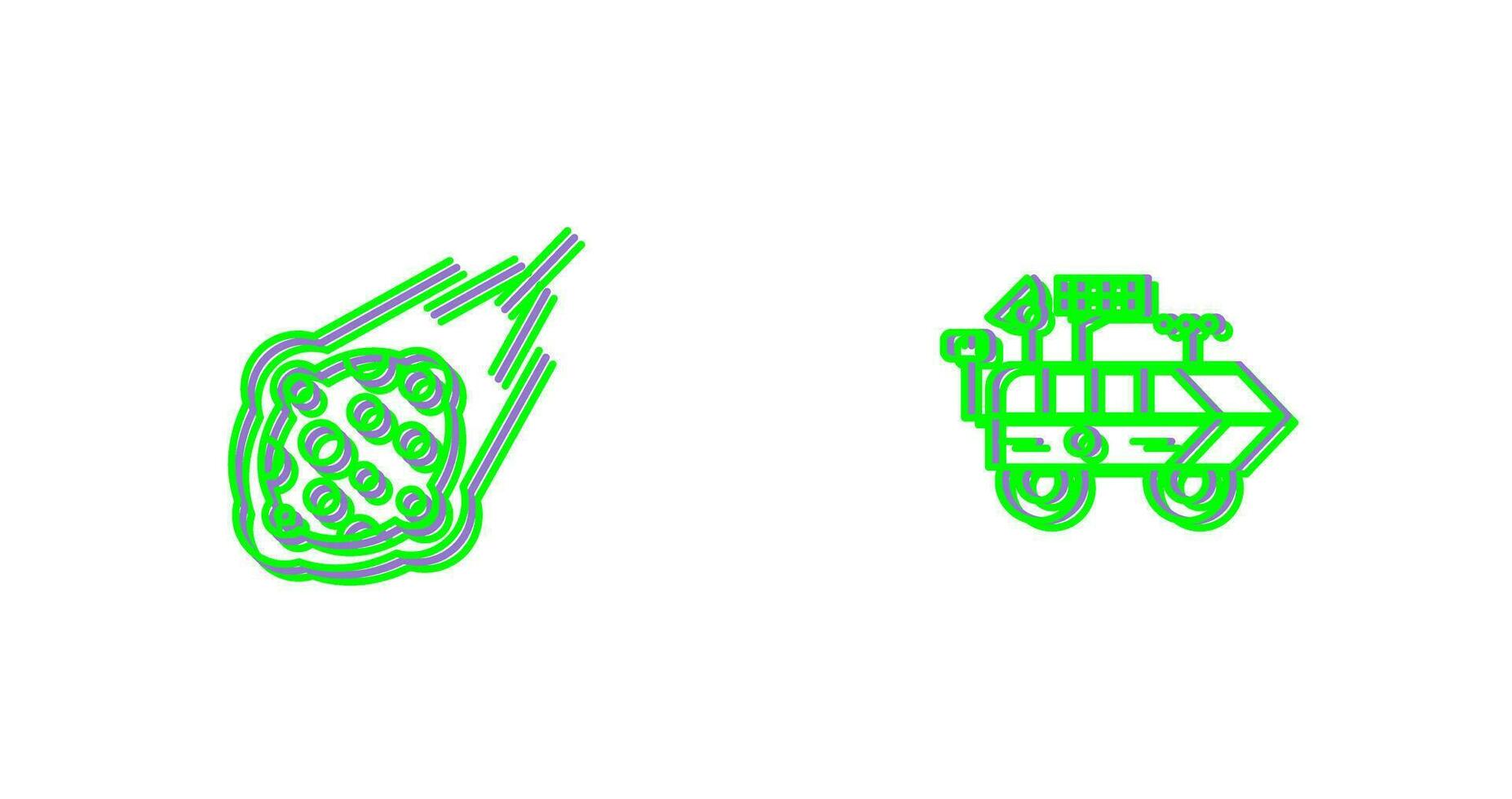 meteroite and moon rover Icon vector