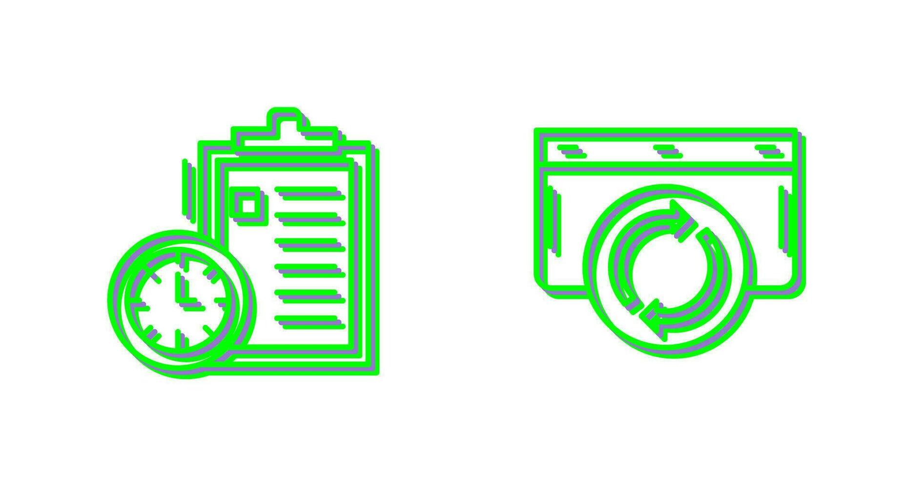 Time Management and Refresh Icon vector