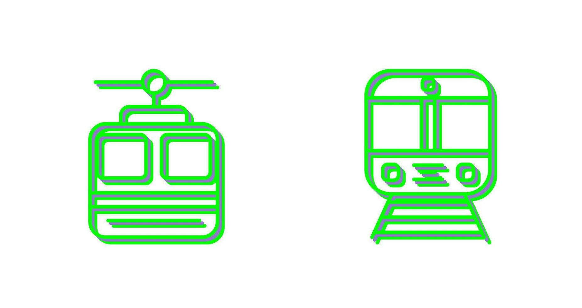 Cable car and Train Icon vector
